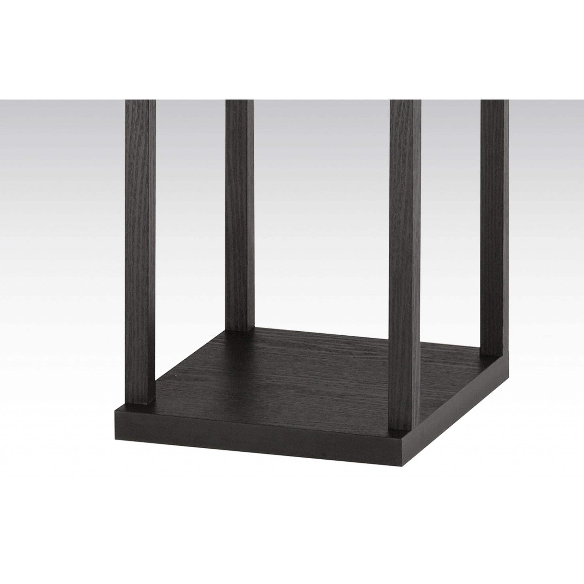 Homeroots Lighting 11.5 X 11.5 X 72 Black Wood Tall Shelf Floor Lamp