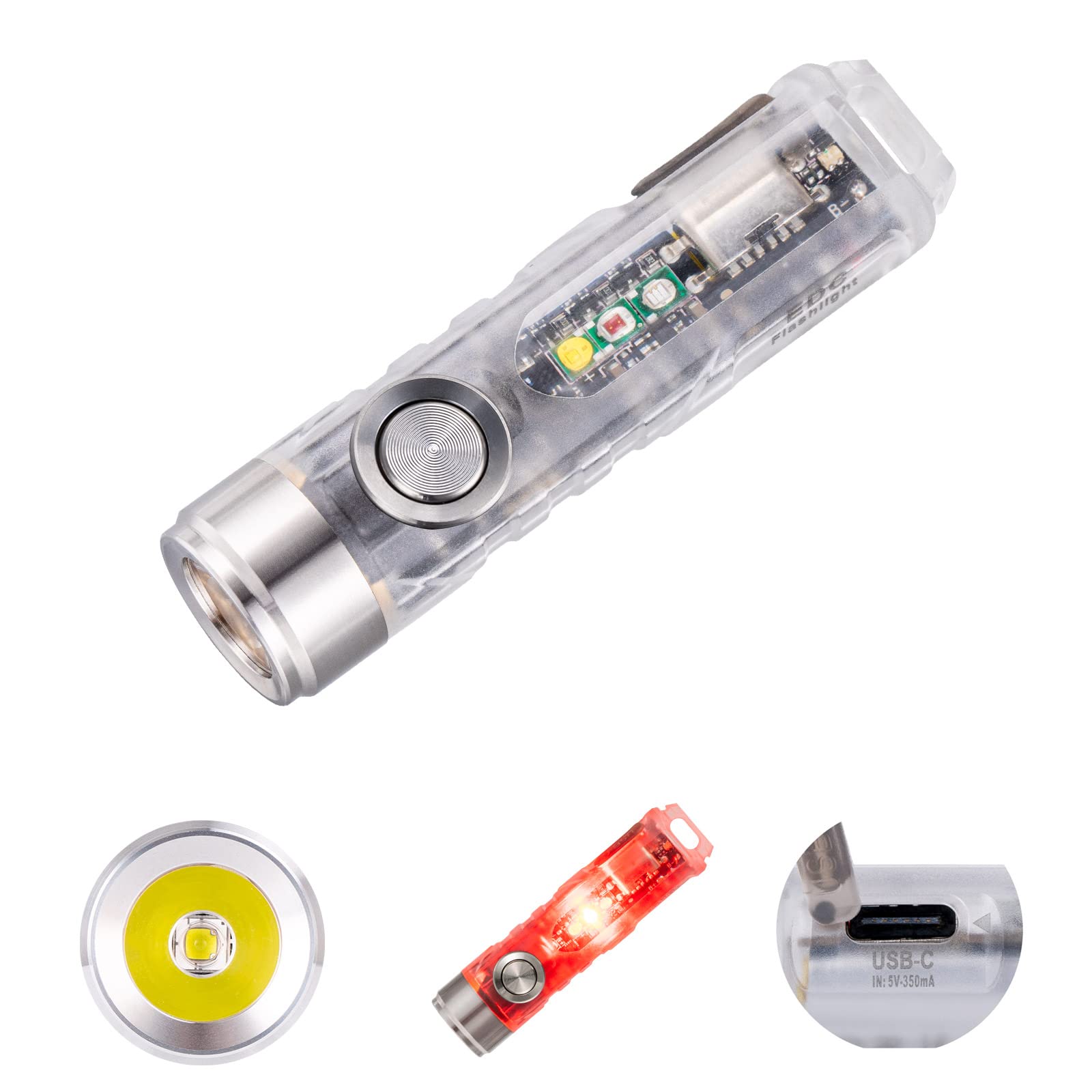 RovyVon A8 4th Gen Rechargeable EDC Flashlight USB C, 650 Lumens Bright Small Keychain Flashlights High Lumens Mini Flashlight, 