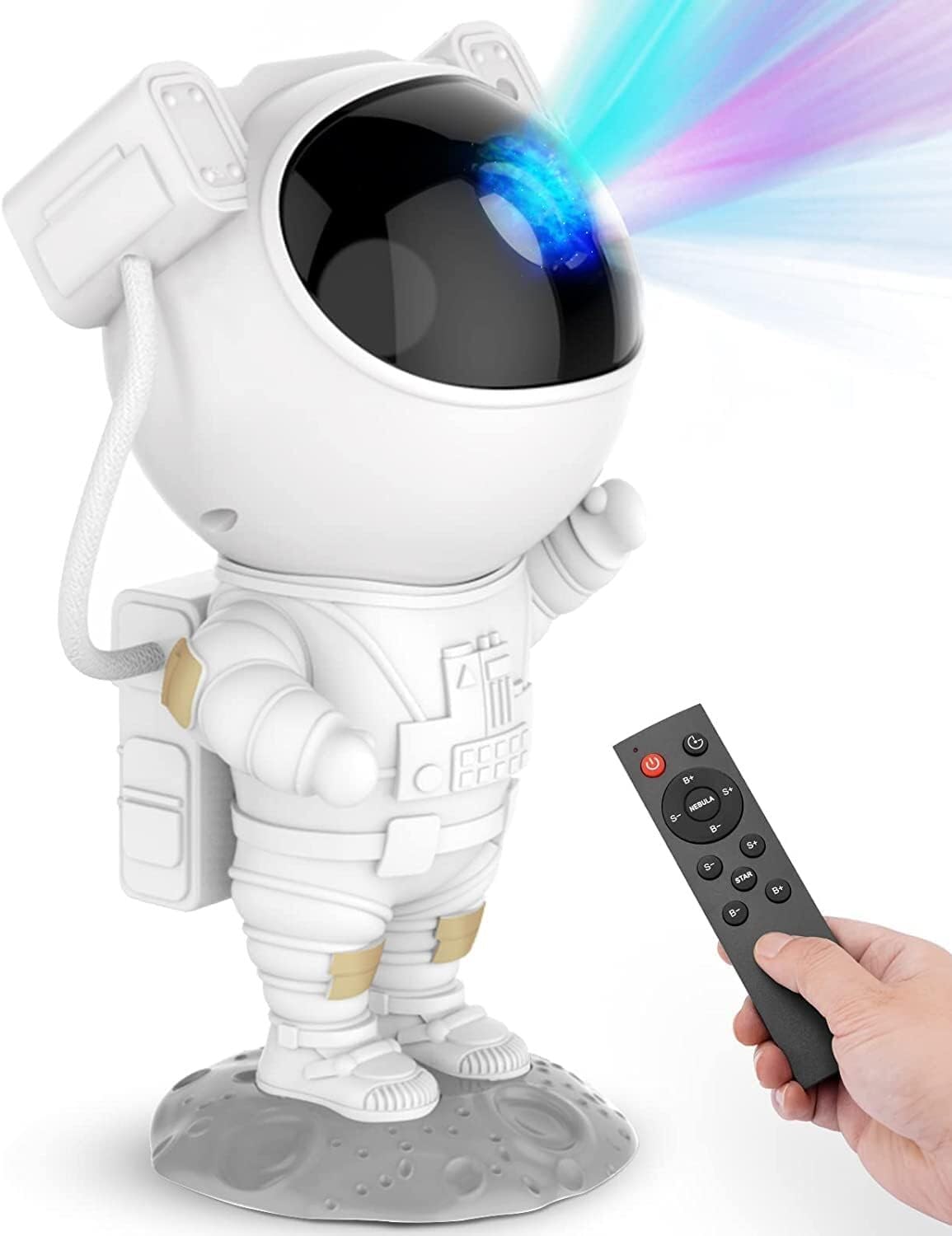 Homefy Astronaut Galaxy Projector - 7 Nebula Effects & Twinkling Green Stars, 360 Rotatable Head, Remote & Timer, Space-Themed N
