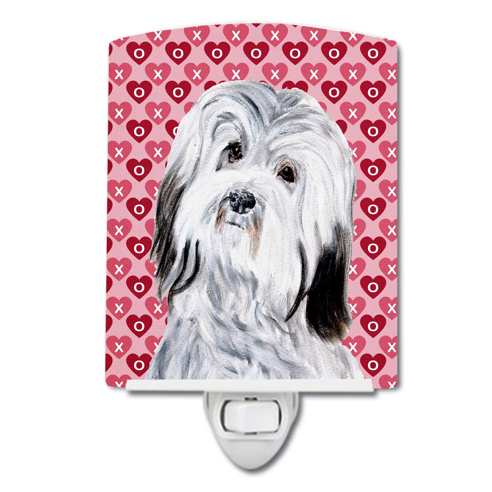 Carolines Treasures Night Light, Havanese Hearts, Ceramic, UL-Certified, 6x4x3, Multicolor, Model SC9713CNL