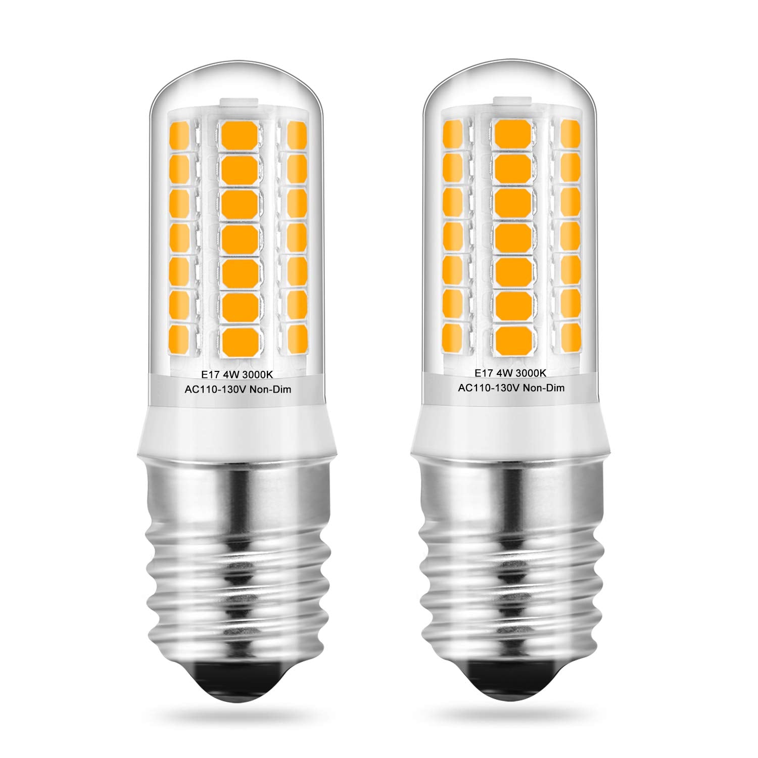 Klg 2 X E17 Led Bulbs, Warm White 3000K, Non-Dimmable, Microwave & Stove Light Replacement