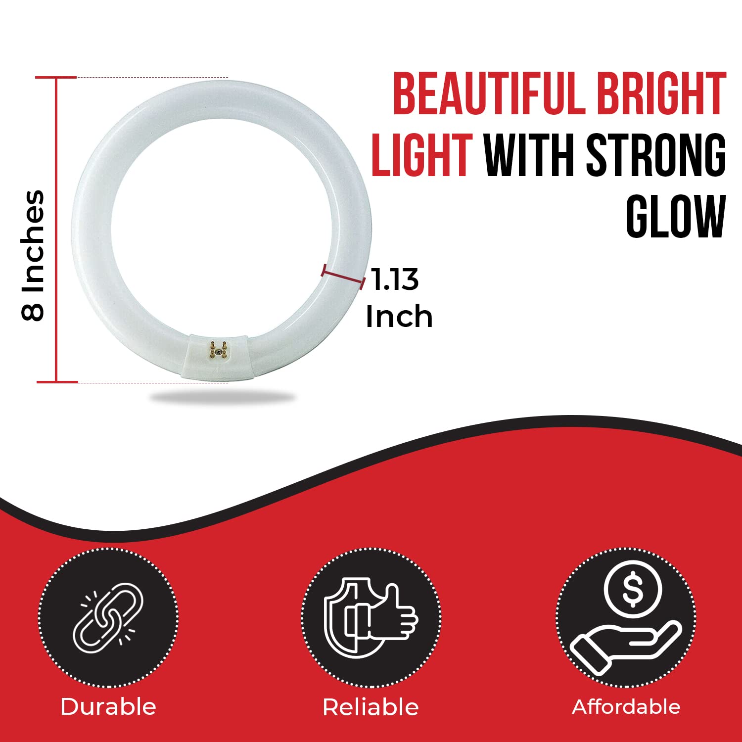 Bulbmaster Fc8T9/Cw 22W T9 Fluorescent Circular Light Bulb, Cool White 4100K, G10Q 4-Pin Base, 8