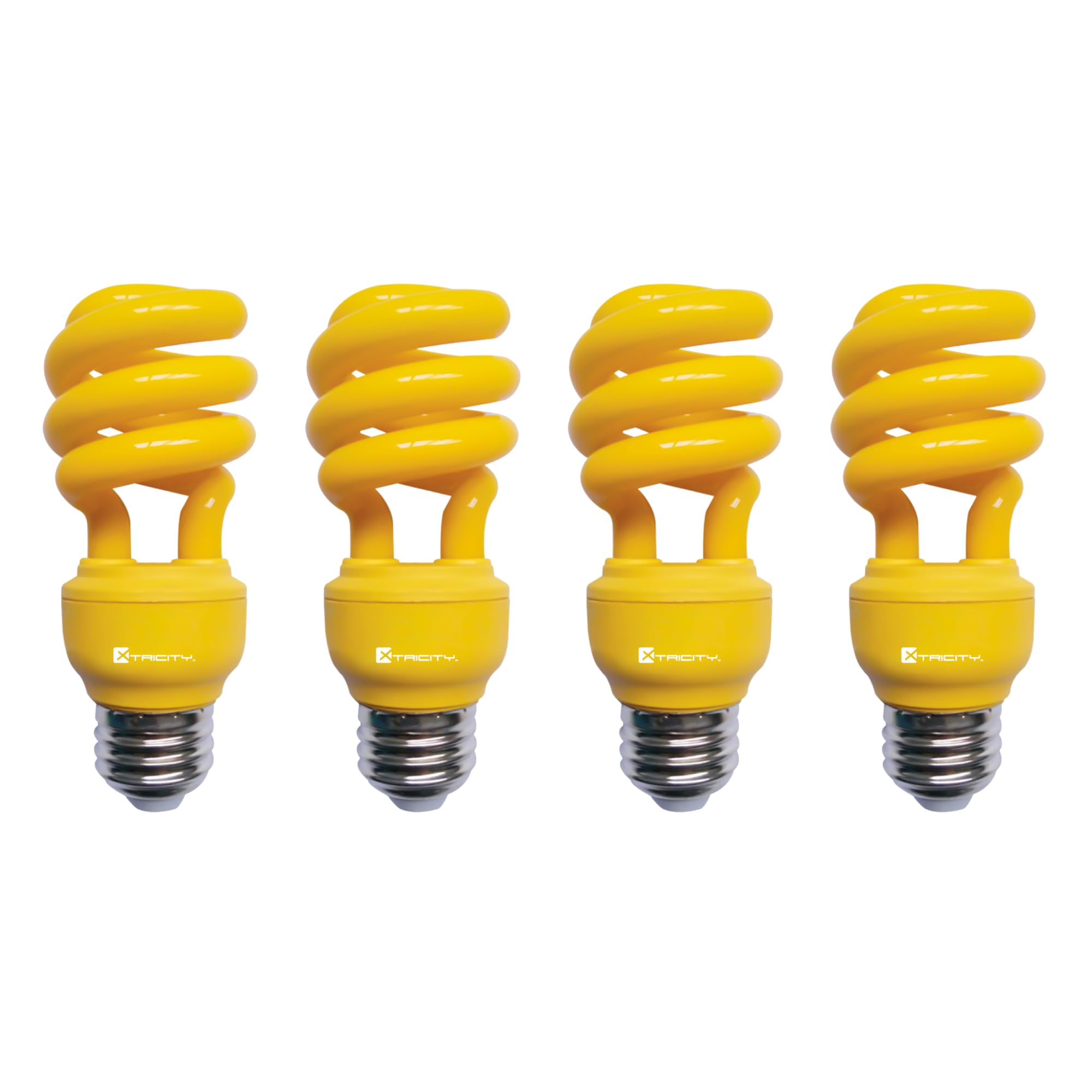 Xtricity Yellow Bug Light Bulbs Compact Fluorescent T2 Spiral, E26 Base, 13W (60W Equivalent), 800 Lumens, Outdoor, CFL, 120V - 