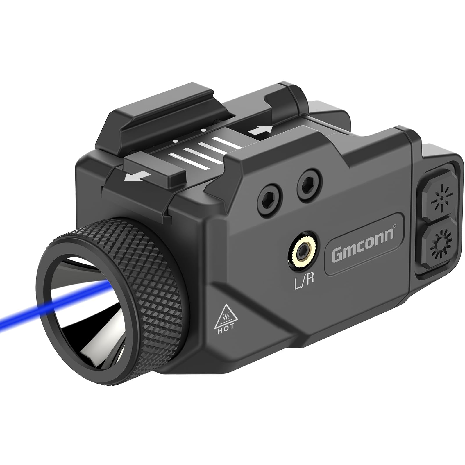 Gmconn Green Red Blue Laser LED Light Combo  Rechargeable Tactical Handheld Toy Light 800 Lumen Flashlight with Strobe Function for Glock Taurus (Blue Laser)
