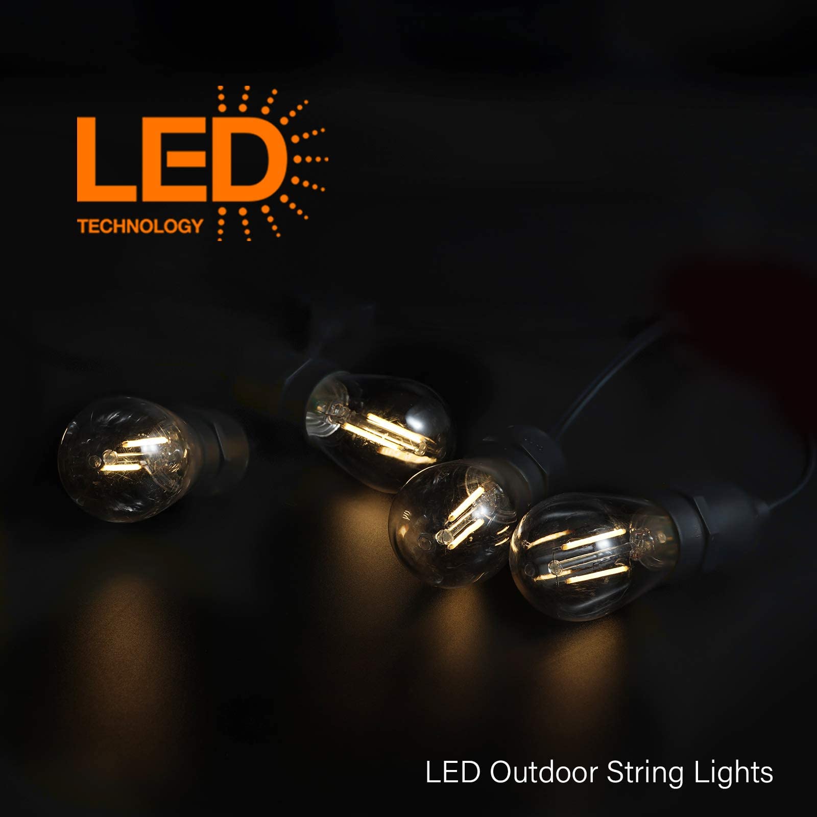 GOODSMANN Outdoor String Lights 6PK LED Vintage Bulbs 12V AC Warm White