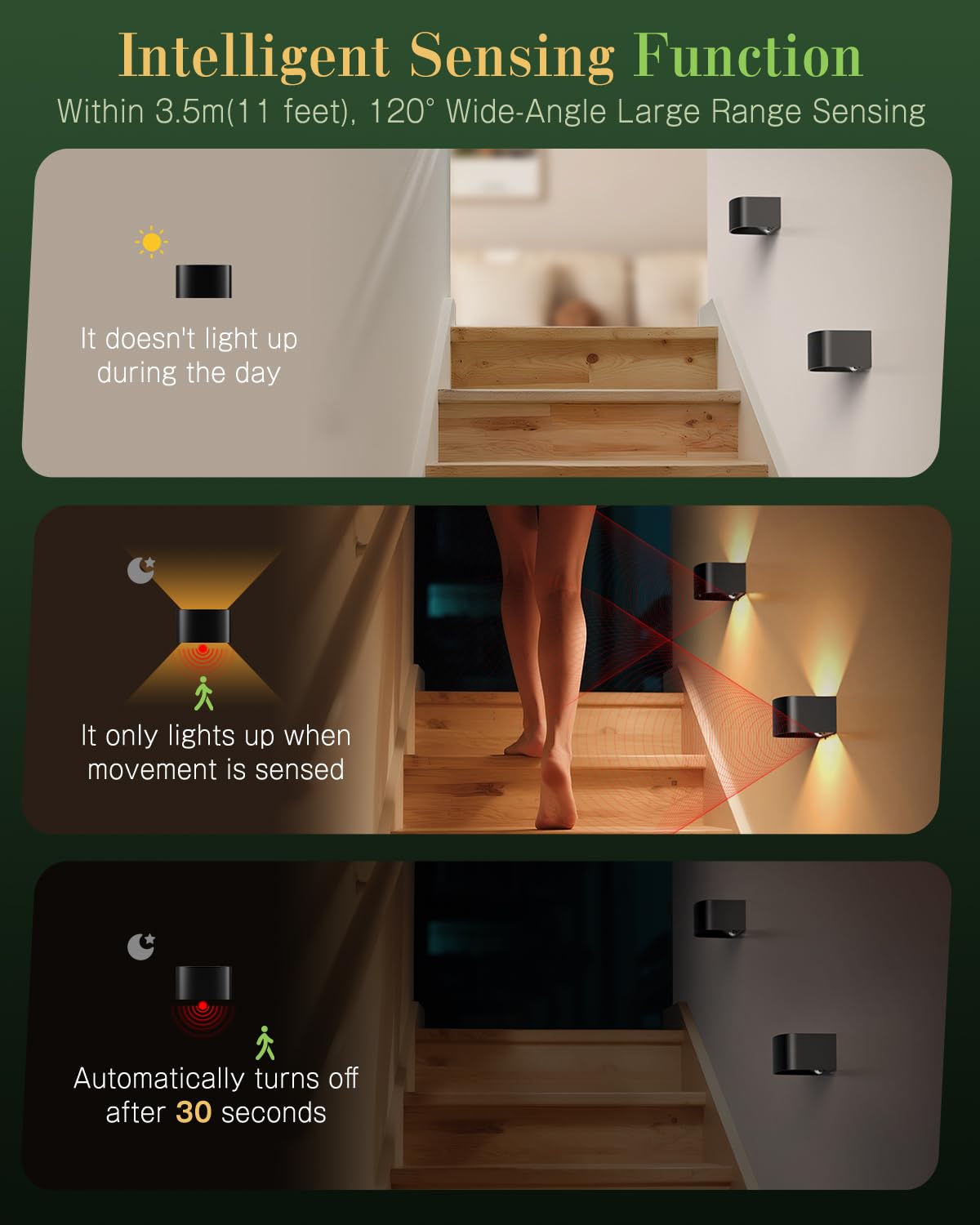 TOBITAI Wall Light Motion Sensor 2 Pack, Wall Sconces LED Indoor with Remote Control 3 Colors Brightness Adjustable 5000mAh Rech