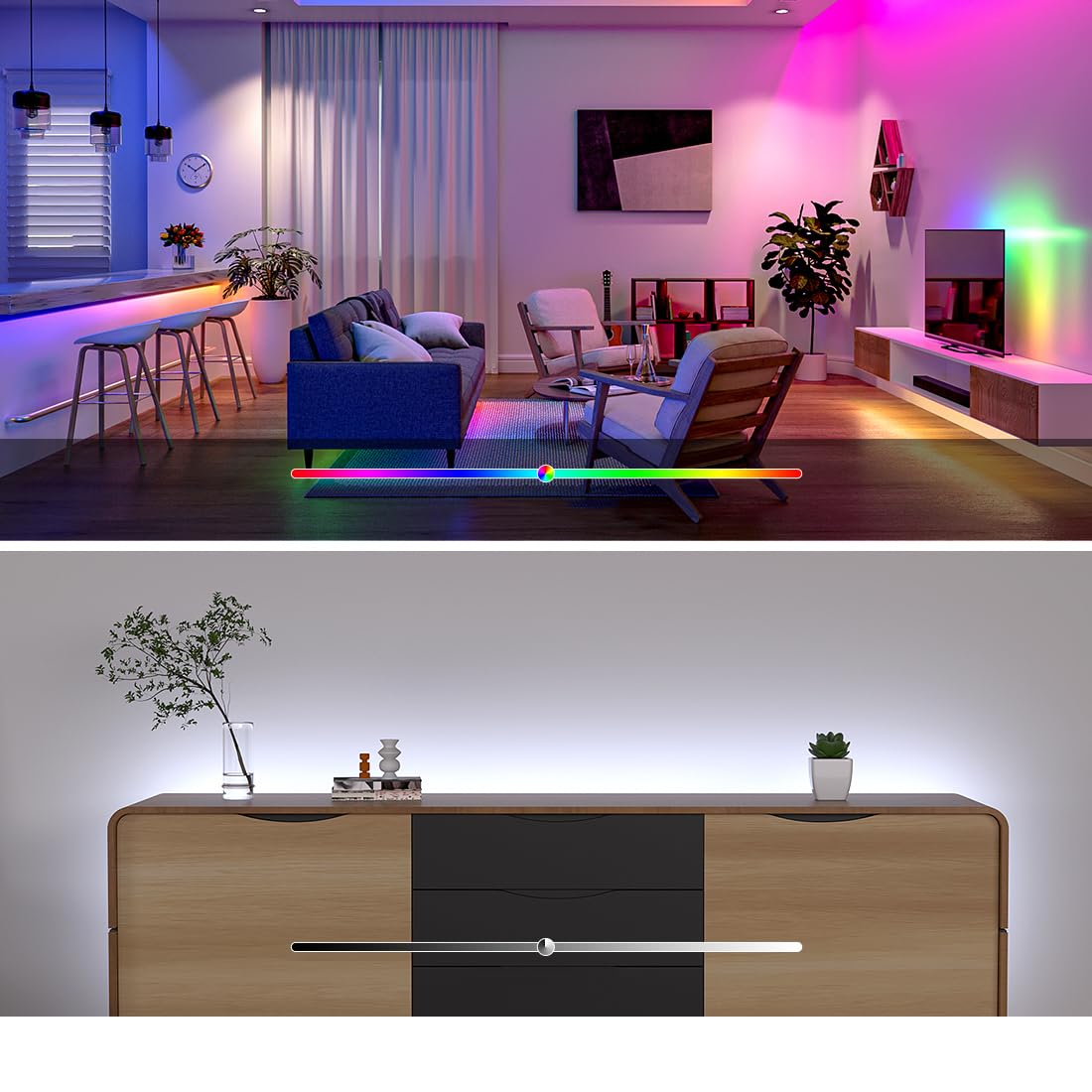 Btf-Lighting Fcob Ip66 Cob Led Strip Ws2814 Ic Rgbw 6000K 16.4Ft 784Led/M Dc24V Flexible High Density Color Chasing Light 10Mm Width For Indoor Decor(No Adapter Or Controller)