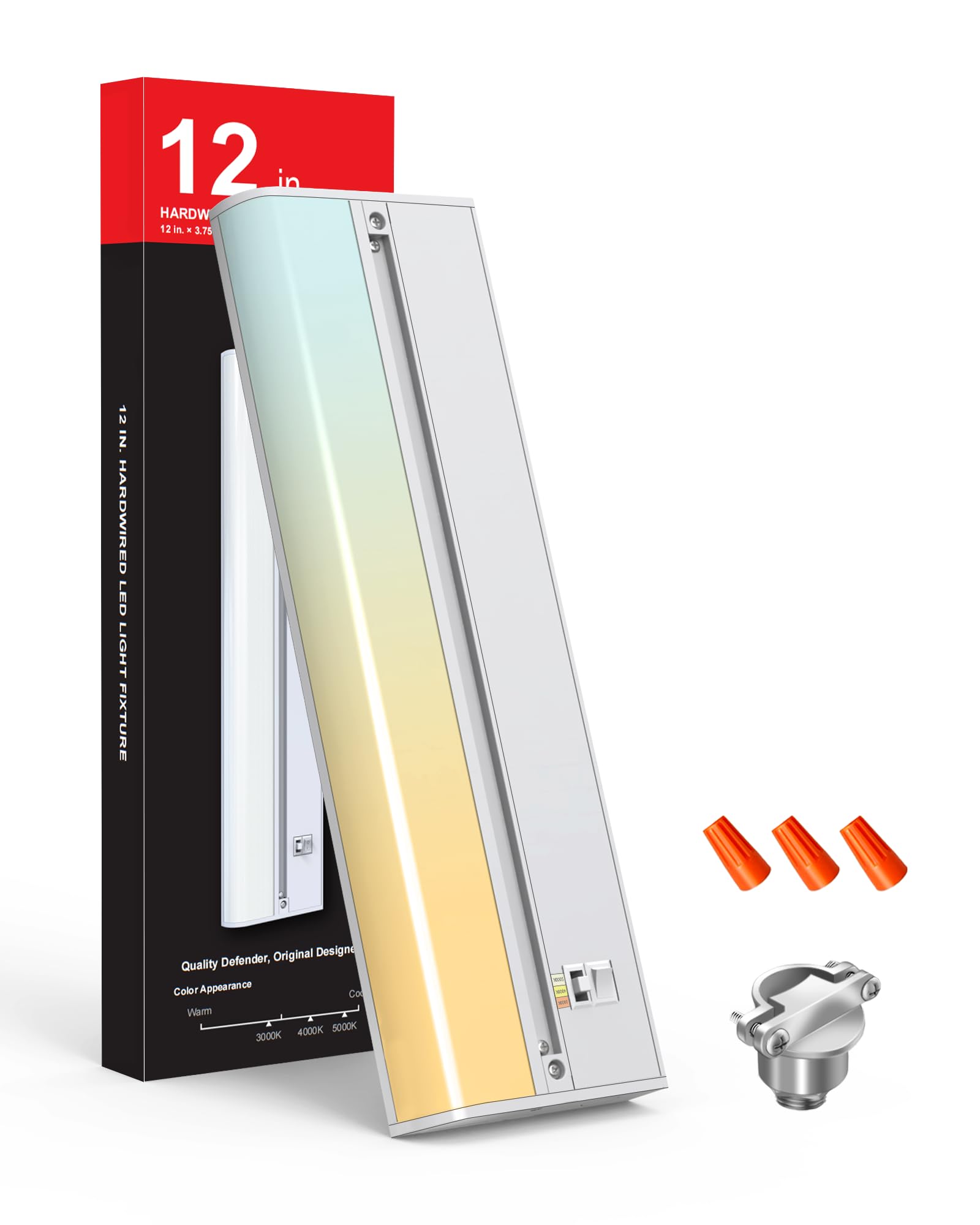 Aulaidik Hardwired Under Cabinet Lighting 12'' - Cri 97, 8W, 120V, 96 Led, 3Cct Daylight With Triac Dimmable, 700Lumen Linkable