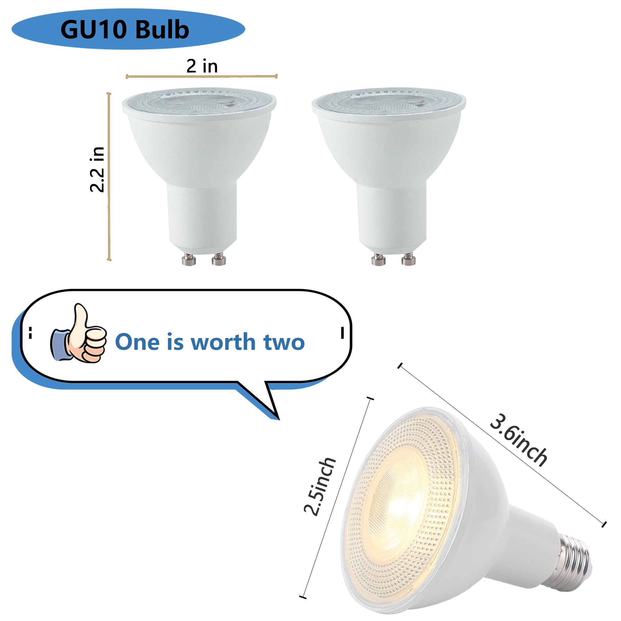 Bravsekai 6 Packs Par20 Led Spotlight Bulbs For 110V, 7W (40W Equivalent) 560 Lumens High Output, 4000K Natural Light Led Spotli