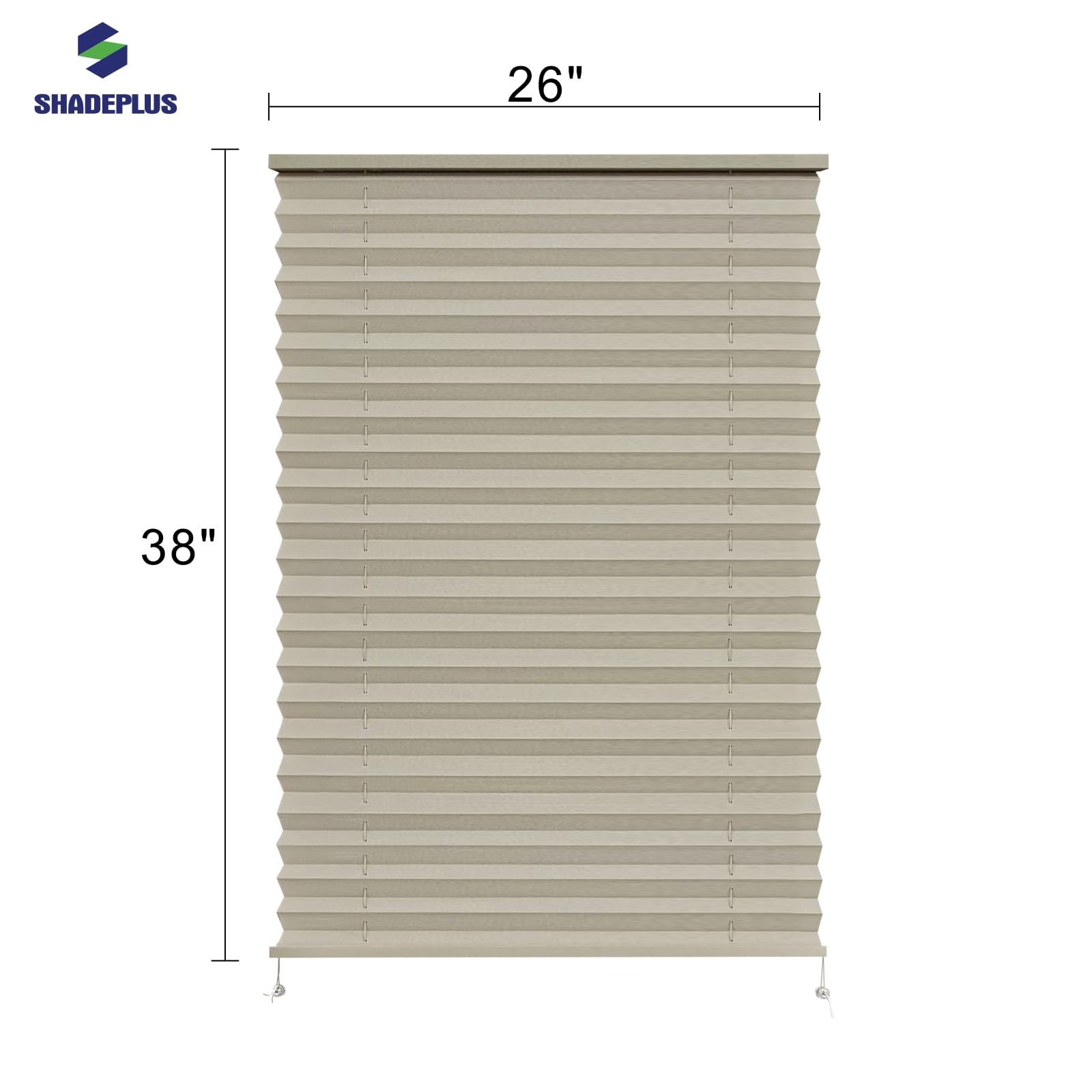 SHADEPLUS RV Pleated Shades, 26"W x 38"H, Cappuccino, Polyester Blend, Model NBZL-CAP-26/38, Ideal for Travel Trailers and Motorhomes