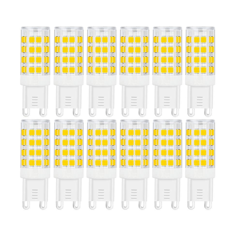 SumVibe G9 LED Bulb 5W Replacement, Daylight White 6000K, 420LM, 12-Pack, Non-Dimmable, Ceramic Base