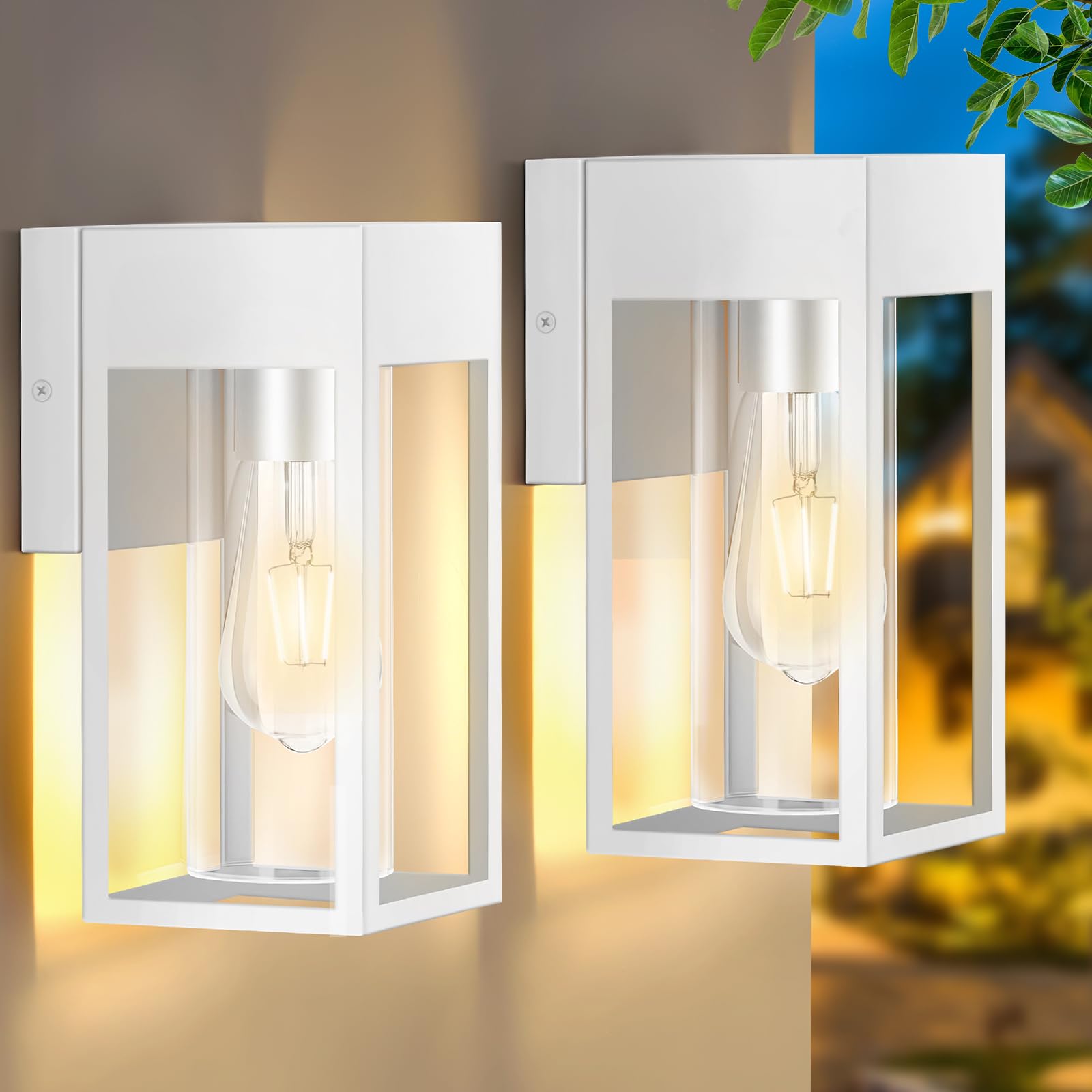 Lwsoy 2-Pack Outdoor Wall Lights, Waterproof Exterior Light Fixtures Porch Lights With E26 Socket, Outside Wall Mount Lights For House Porch Entryway Patio Garage Front