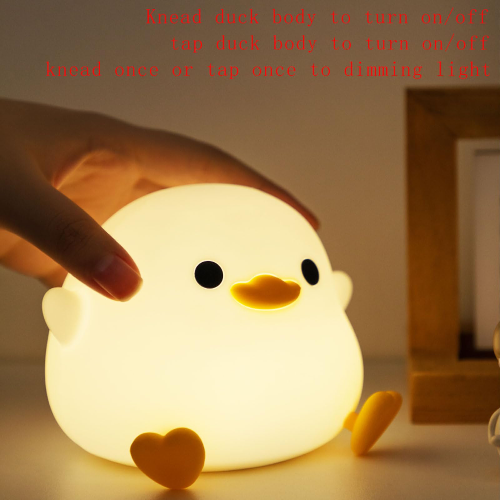 Hplvetoys Duck Night Light Led Luminous Night Light Luminous Night Light Silica Gel Creative Light For Bedside Lighting Reading Light Suitable Bedroom Decoration