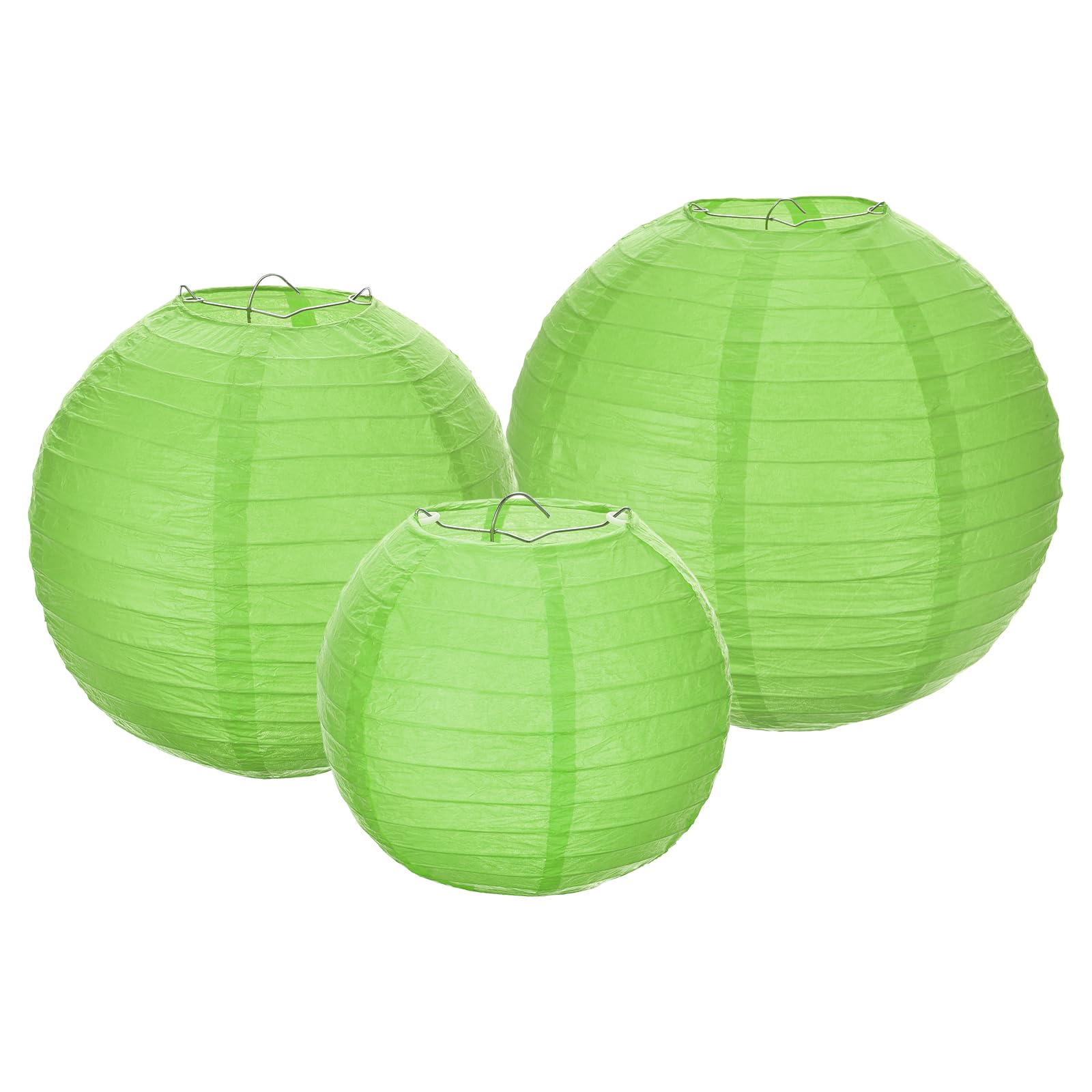 Meccanixity 6Pcs Paper Lanterns Decorative, 6'' 8'' 12'' Deep Green Round Hanging Lantern Chinese Lanterns For Home Decor, Birth