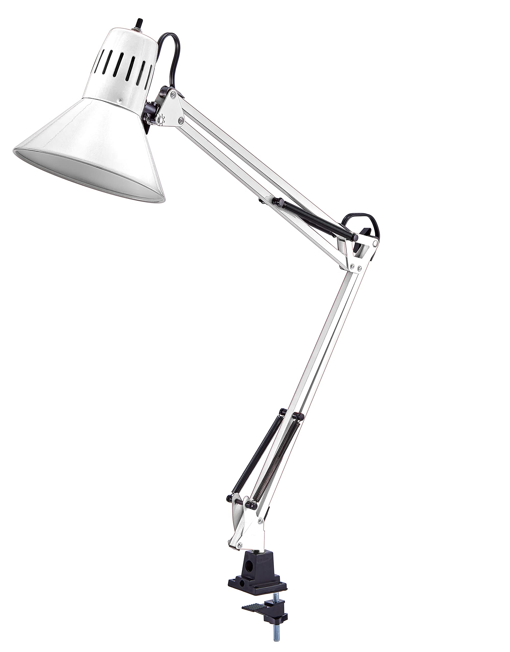 Bostitch Office Vlf100-Wht Swing Arm Desk Lamp With Clamp Mount, 36&quot; Reach With Multi-Joint Adjustment, Includes Replaceable Led Bulb (Vlf), White
