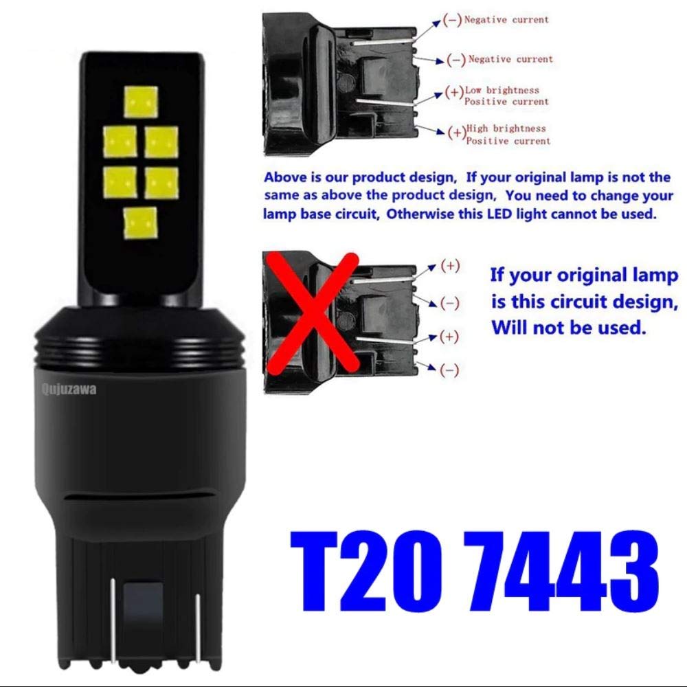 SOCAL-LED LIGHTING Purple LED Turn Signal Bulb, 7443 (T20), Plastic, Pack of 2
