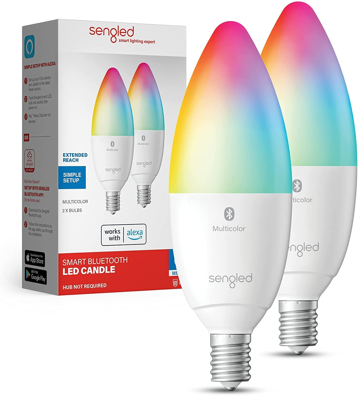 Sengled Alexa Light Bulb, E12 Smart Bulb, Instant Pairing With Alexa Devices, Candelabra Light Bulbs, Smart Chandelier Light Bul