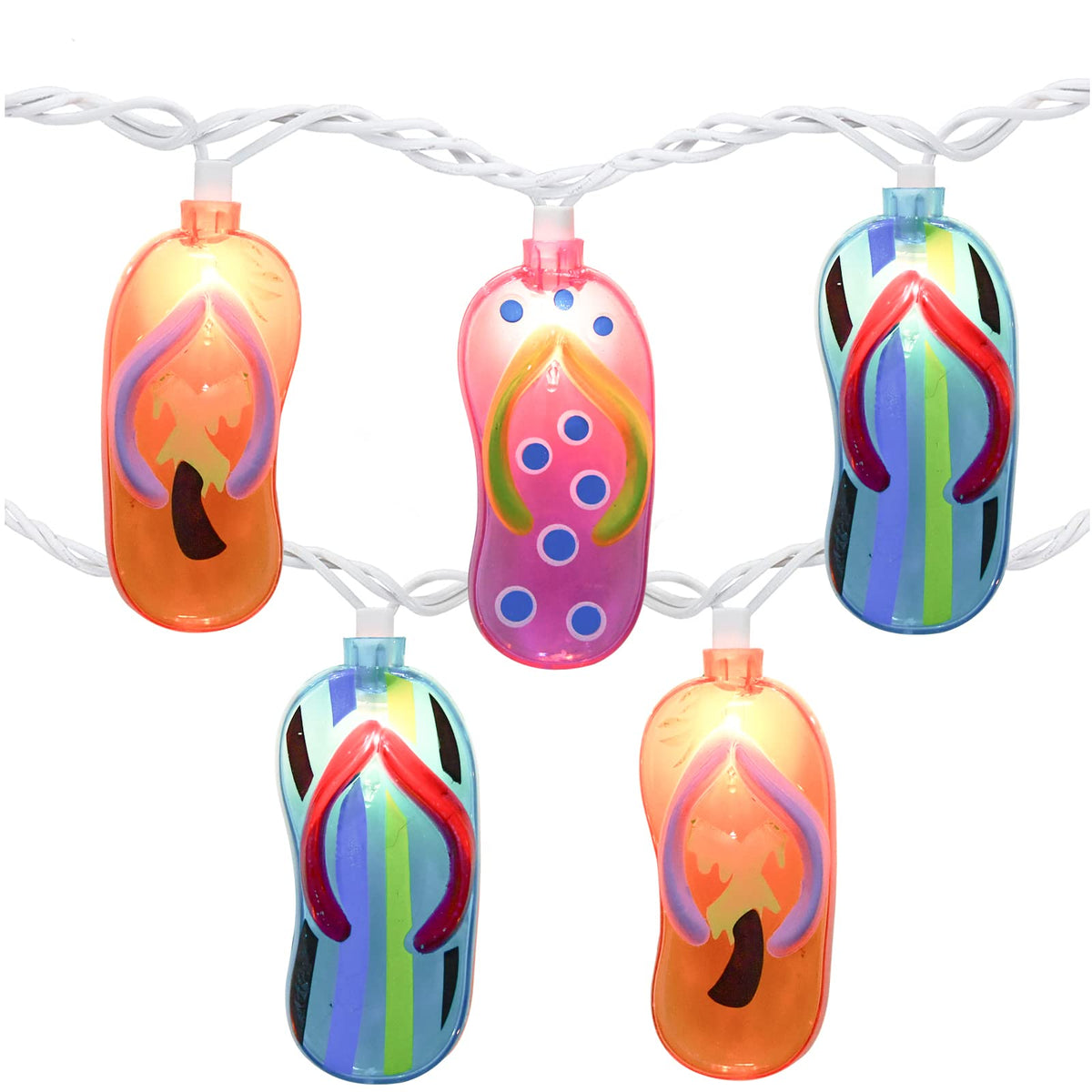 GOOTHY Slipper String Lights - 8.5Ft Tropical Beach Decor with 10 Colo ...
