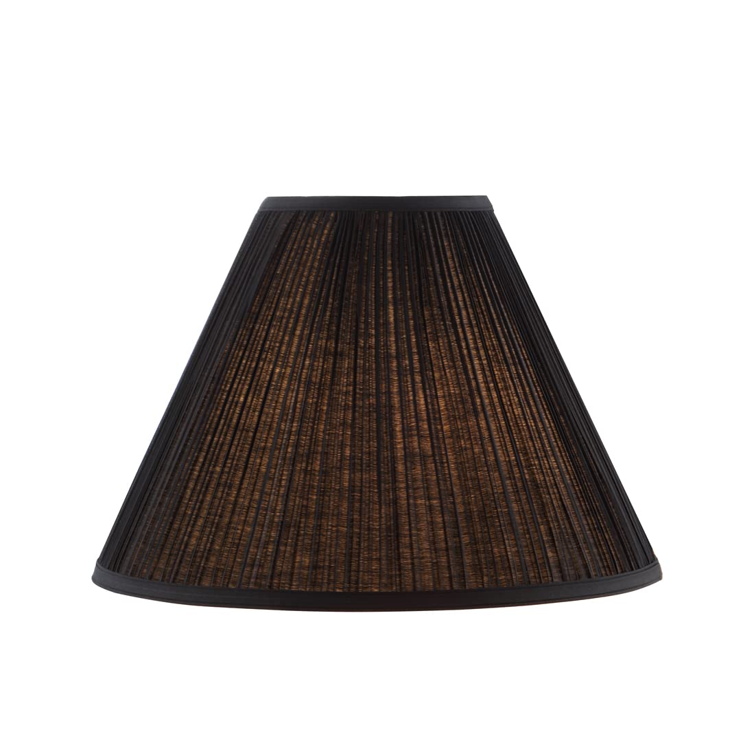 Aspen Creative 33192, Transitional Hardback Empire Shaped Mushroom Pleated Black Spider Shade, 6" Top X 16" Bottom X 12" Slant