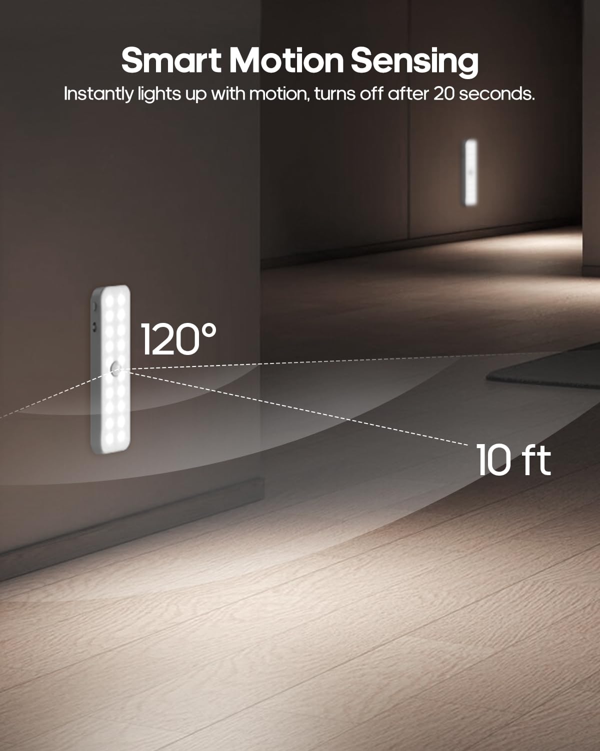 Goodea Under Cabinet Lights, 6'' Led Closet Lights With Charging Station, Motion Sensor Light Indoor Dimmable With Remote, Cabin