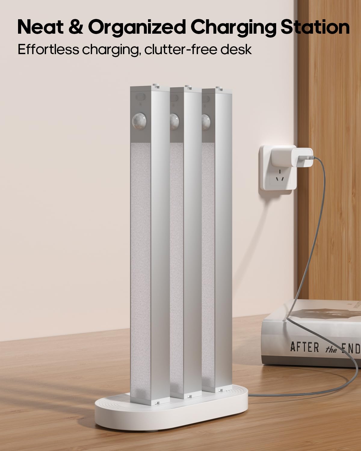 GOODEA 6 Pack LED Under Cabinet Lights, Warm White, Rechargeable Motion Sensor, Dimmable, Aluminum, Model GDCL010-6 with Charging Station