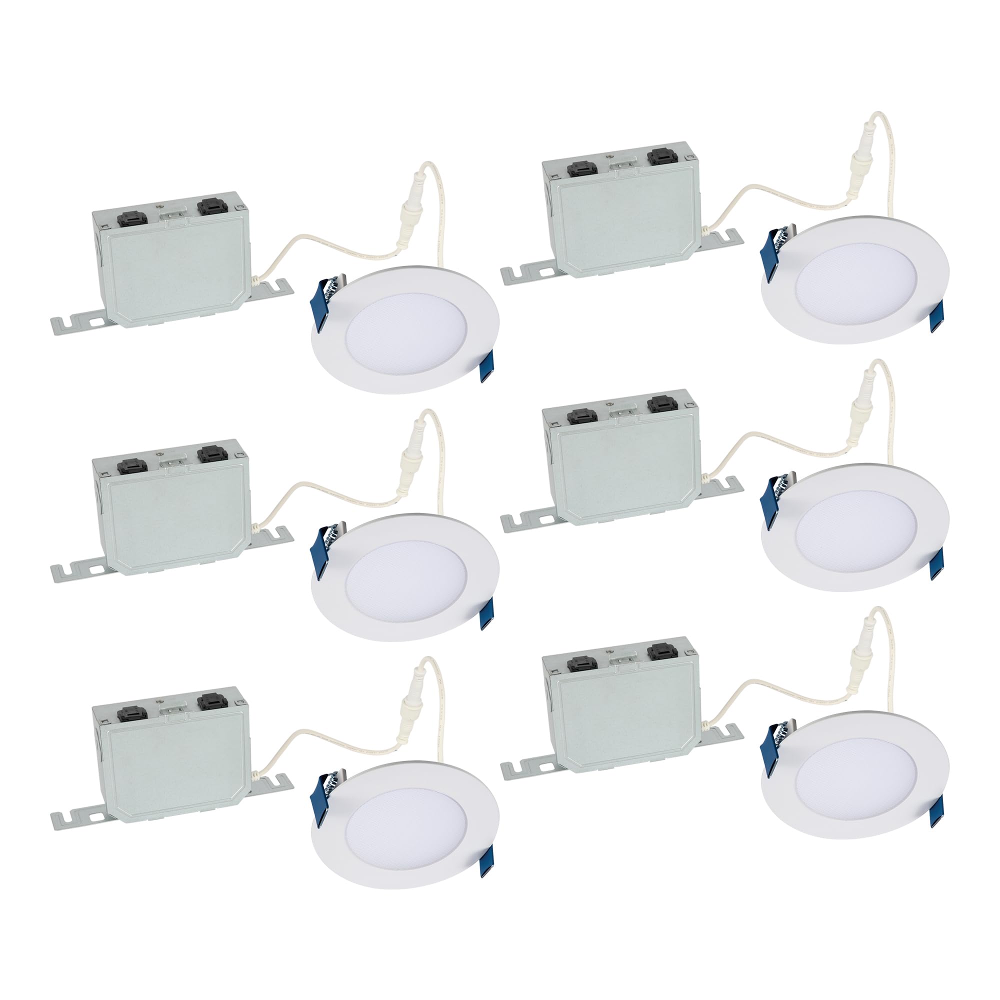 HALO HLB 4 Inch Thin Recessed Indoor/Outdoor LED Downlight w/Selectable Lumens & Color Temperature - 6-Pack - HLB4LSFS5-6PK