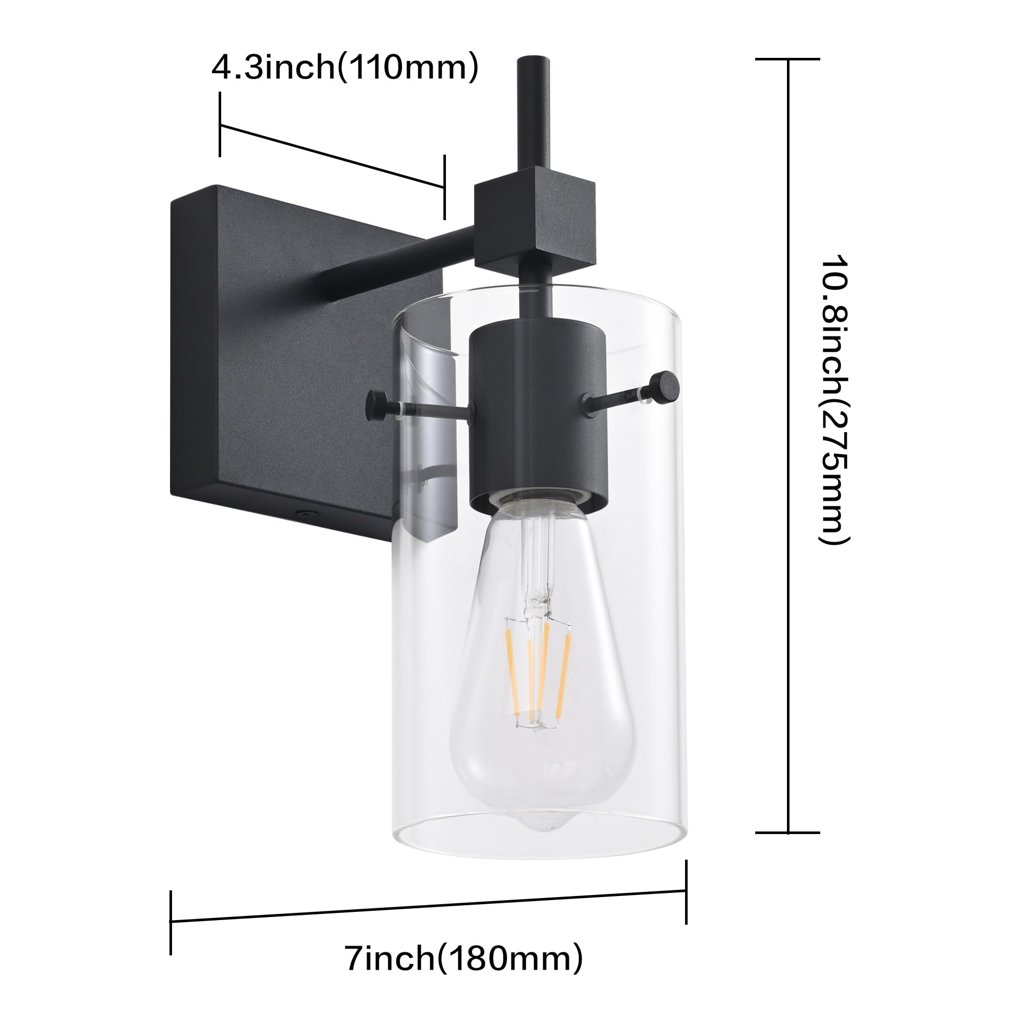 Solfart 1 Light Vintage Vanity Light Bathroom Light Fixture Over Mirror Wall Sconces Black Bathroom Lighting