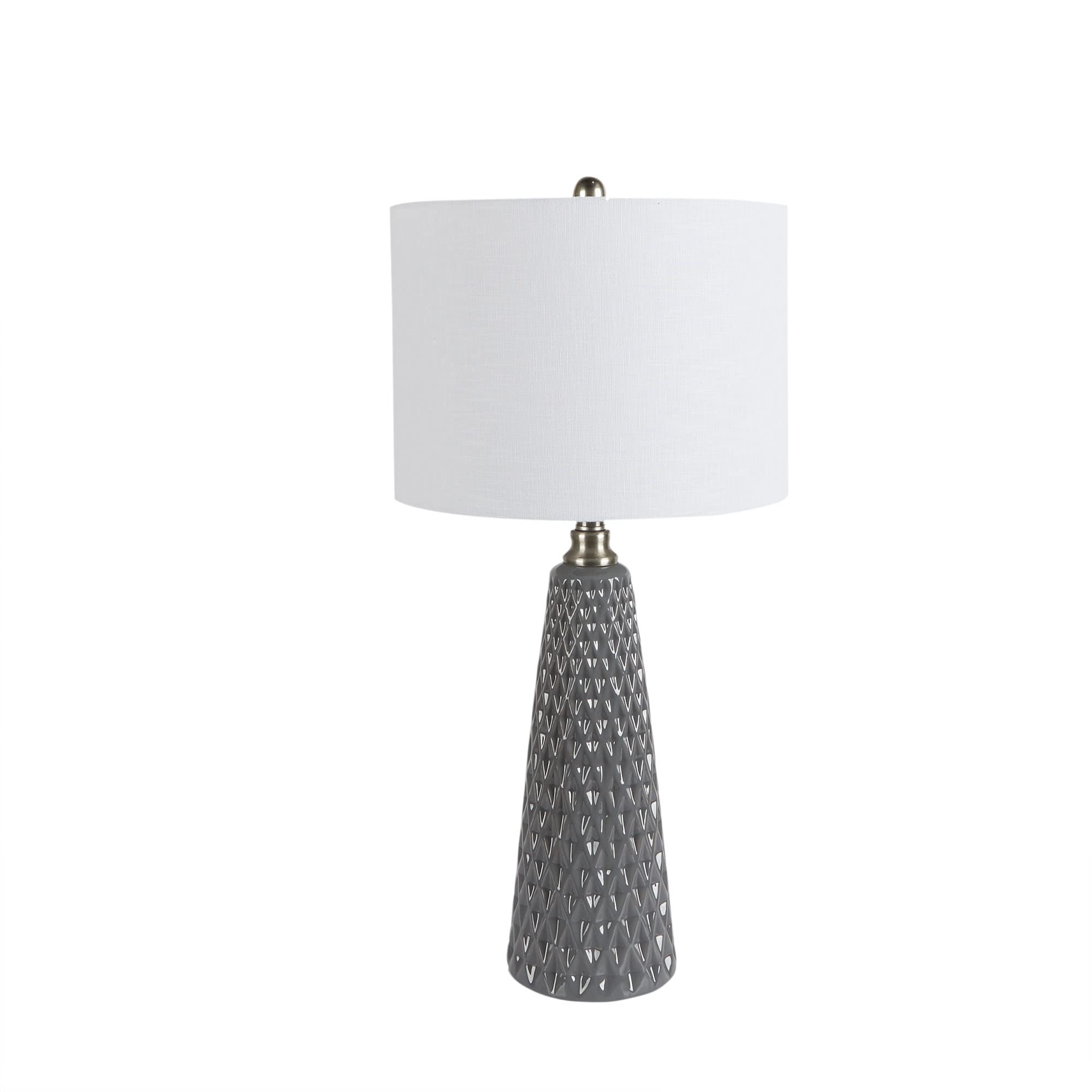 Decor Therapy Jameson Ceramic Table Lamps, Set of 2, 13x13x26.5", Textured, Charcoal, Model MP1629