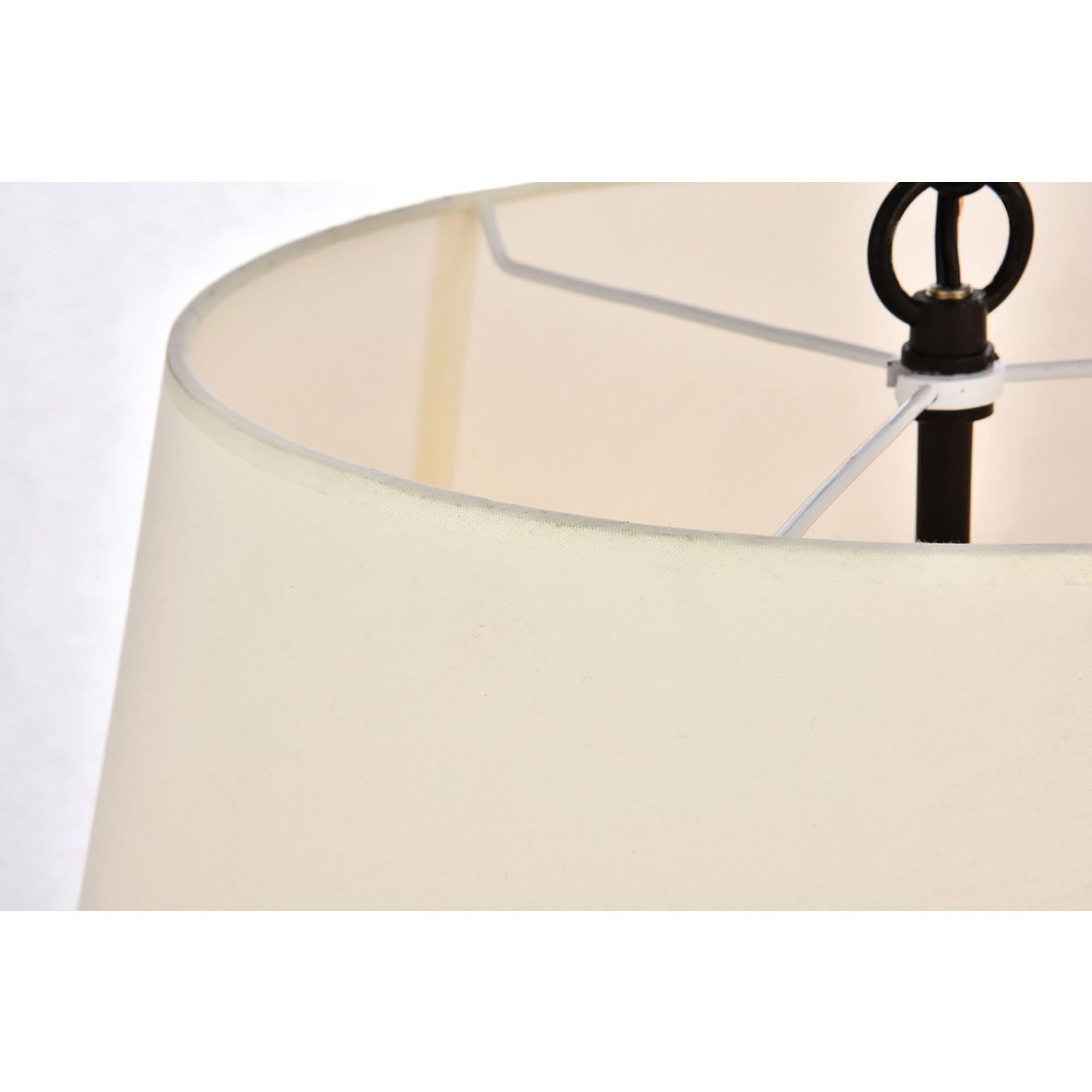 Elegant Lighting LD6009D17 Maple 4 Light 17'' Wide Pendant with a Fabric Shade  Black