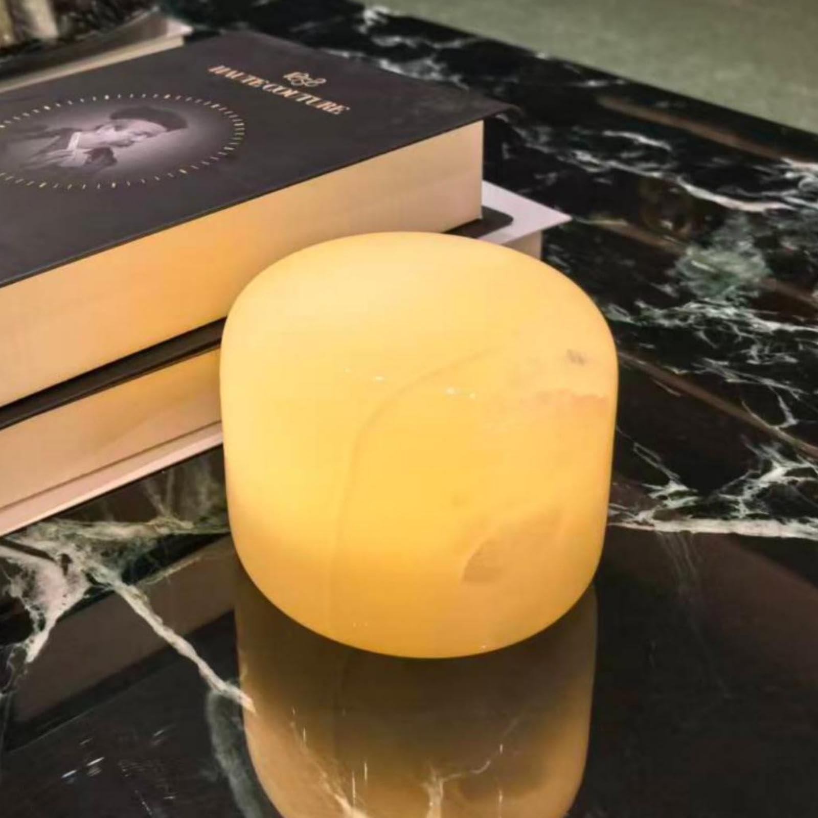 Marble Lamp Night Light Touch Bedside Table Lamp for Bedroom Type-C Rechargeable Small Desk Bedside Small Lamps Eye Caring Dimmable LED Ambient lamp (Art Deco)