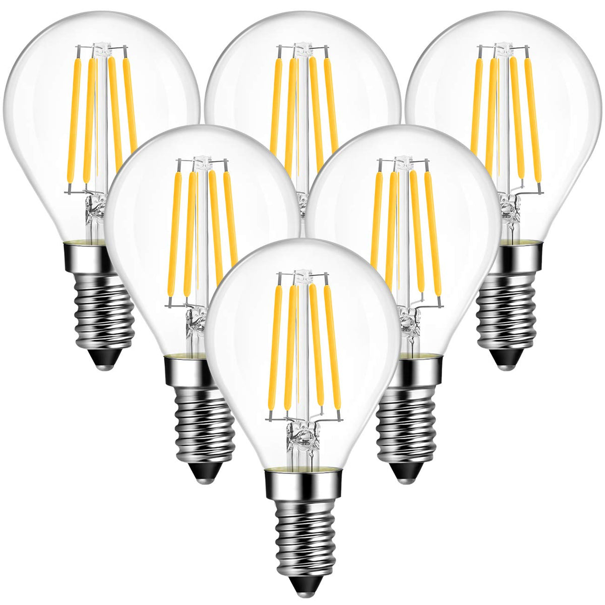 Anwio G45 Led Dimmable Bulb E12 Base 4.5W (60W Equivalent) Warm White 6