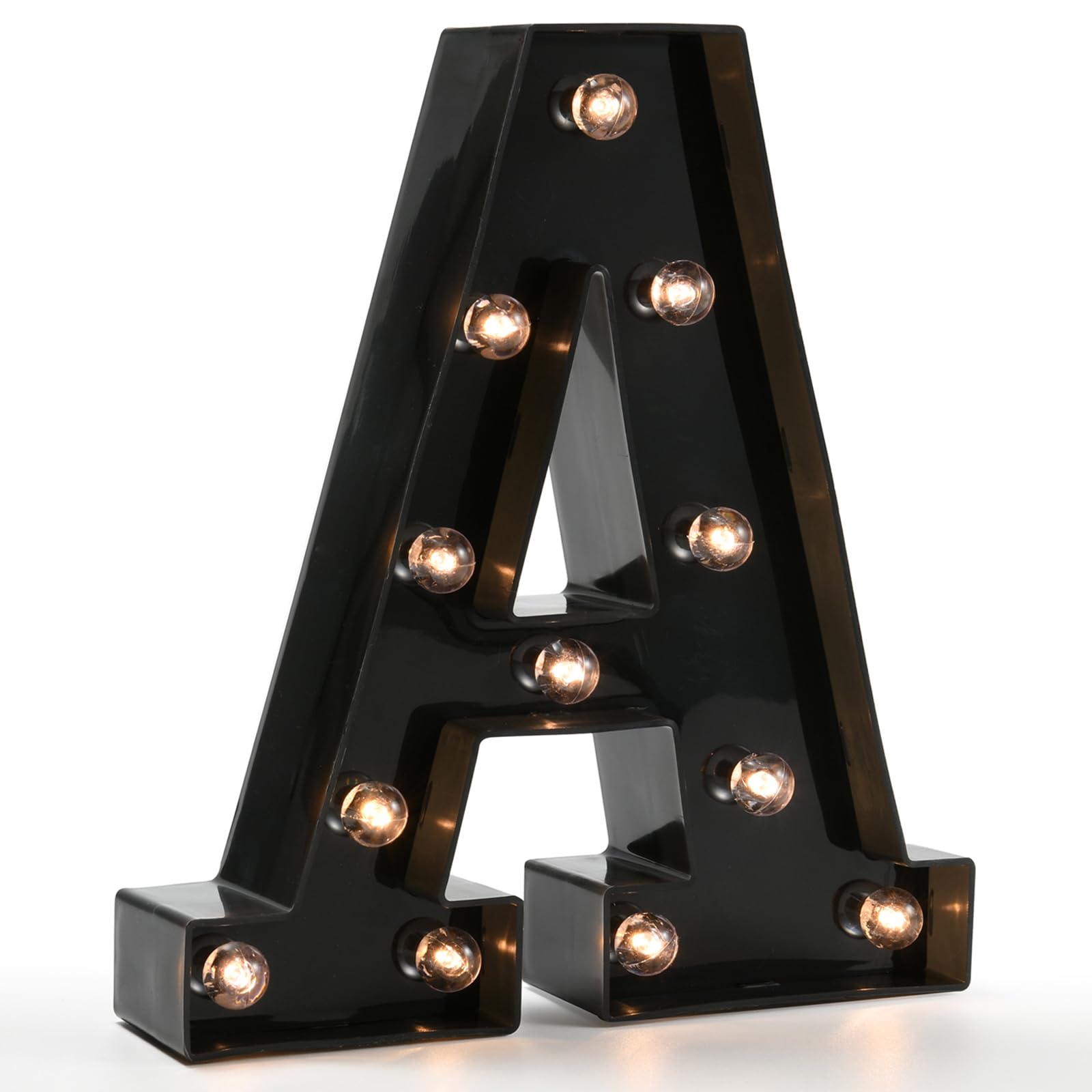 OYCBUZO LED Black Alphabet Marquee Letters Sign for Home Bar Decor, Birthday, Christmas, Wedding - Plastic, Light Up