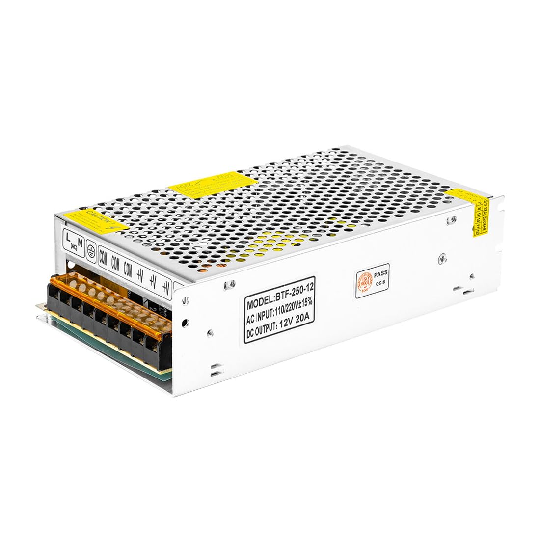 BTF-LIGHTING AC100-240V to DC12V 20A 240W Switching Power Supply Adapter for LED Strip, CCTV, Security Systems