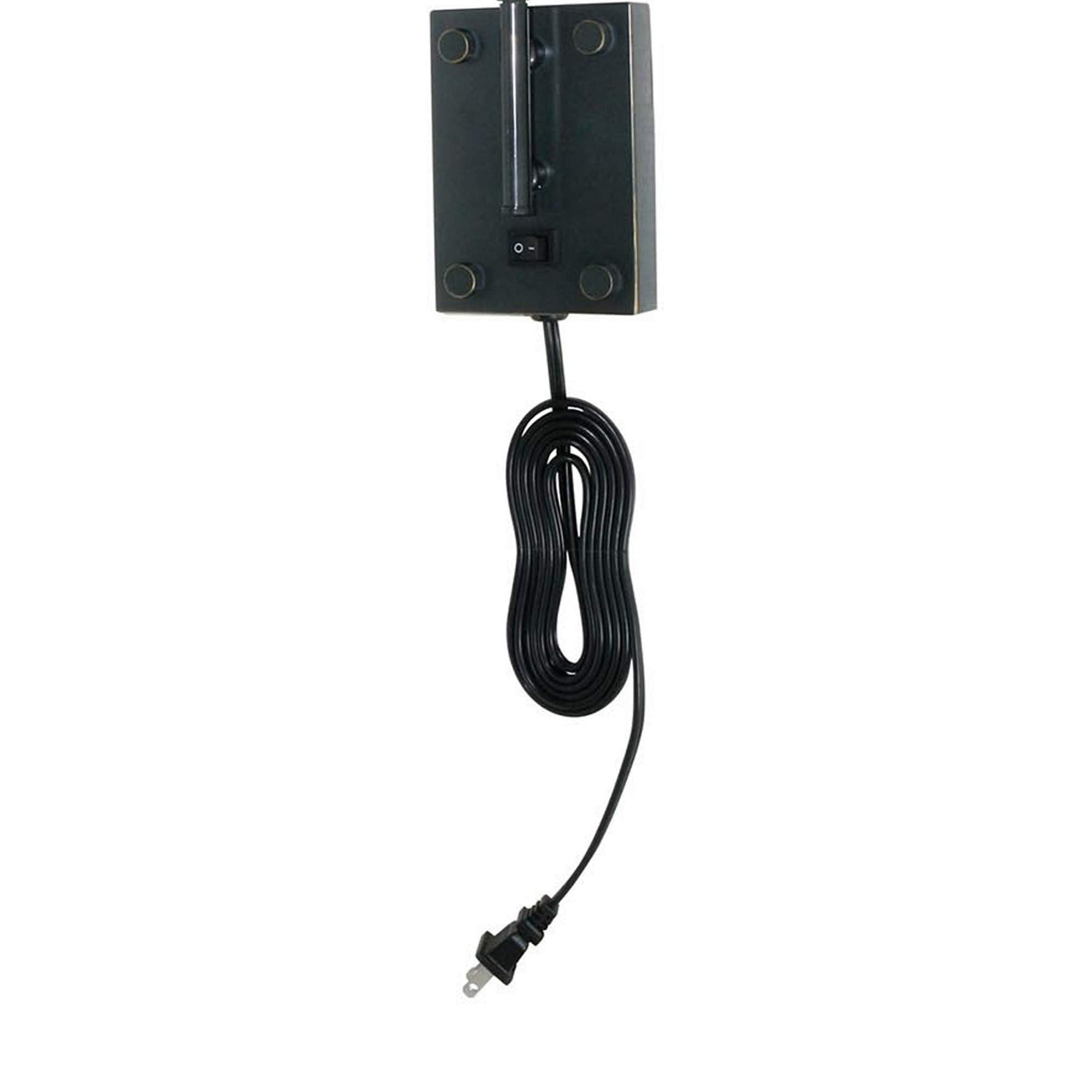 Benzara Metal Round Wall Reading Lamp with Plug in Switch, Black, Model BM225088
