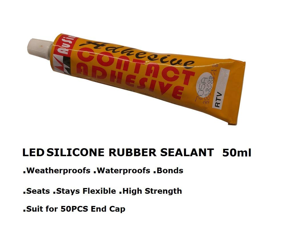 Msdusa 50 Pack End Cap Cover With Sealant Use For 12Mm/0.47In Width Ip67/Ip68 Waterproof Silicone Led Strip Light