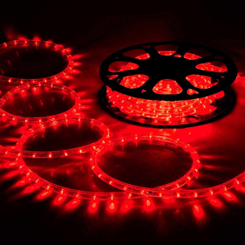 Jnaurb 200ft LED Rope Lights - Waterproof, 1440 LEDs, Flexible Tube, 8 Modes, Red, Indoor/Outdoor Decoration