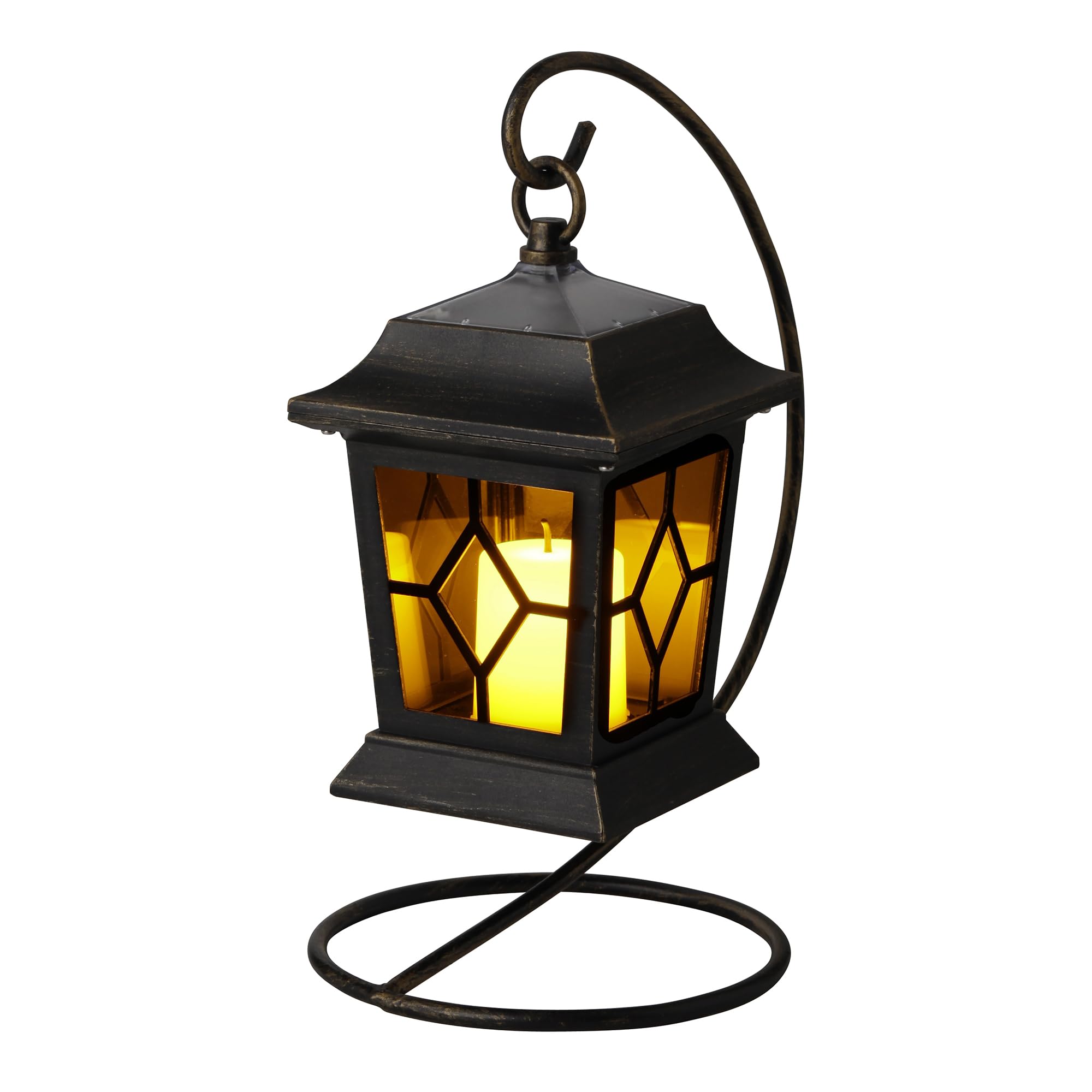 Takasho Gold Lantern Solar Light, Black