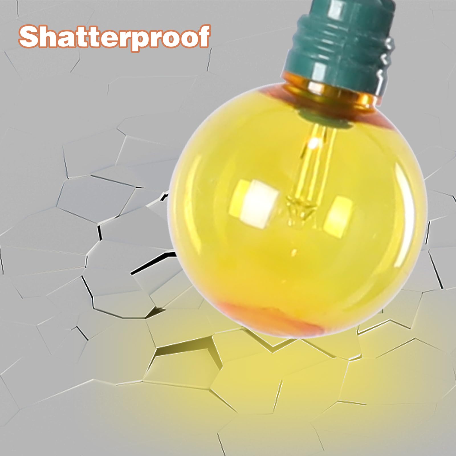Afirst Outdoor String Lights, 21FT, Waterproof, 35 Shatterproof LED Bulbs, G40, Multicolor