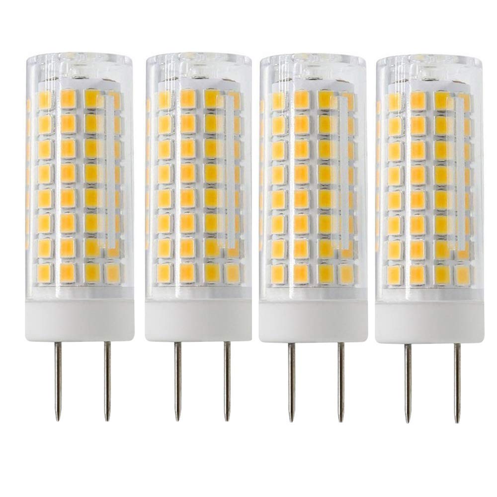 SYXKJ G8 LED Bulb, 7W Dimmable Replacement, AC120V 720lm, 4 Count, Warm White, Bi-pin Base for Under Cabinet and Kitchen Lighting