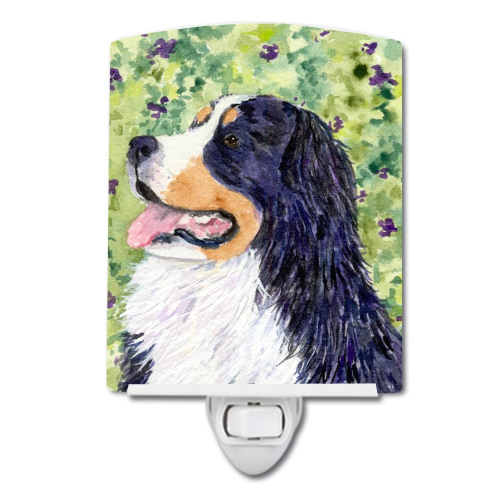 Caroline'S Treasures Ss8706Cnl Bernese Mountain Dog Ceramic Night Light Compact, Ul-Certified, Ideal For Bedroom, Bathroom, Nursery, Hallway, Kitchen, 6X4X3, Multicolor