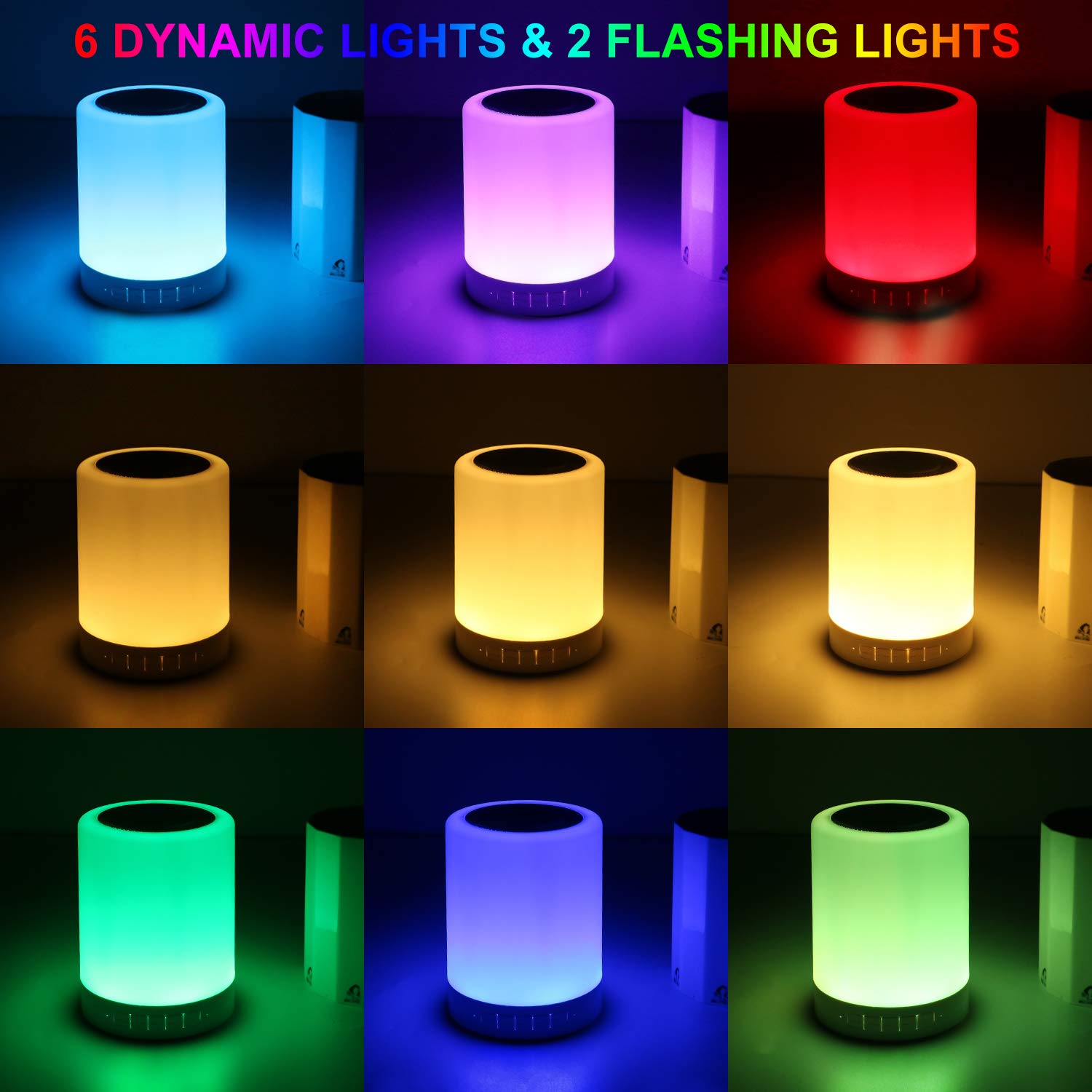 Ragzan Touch Control Beside Lamp With Bluetooth Speaker-Colors Outdoor Table Lamp With Smart Touch Control For Party/Room.Gifts