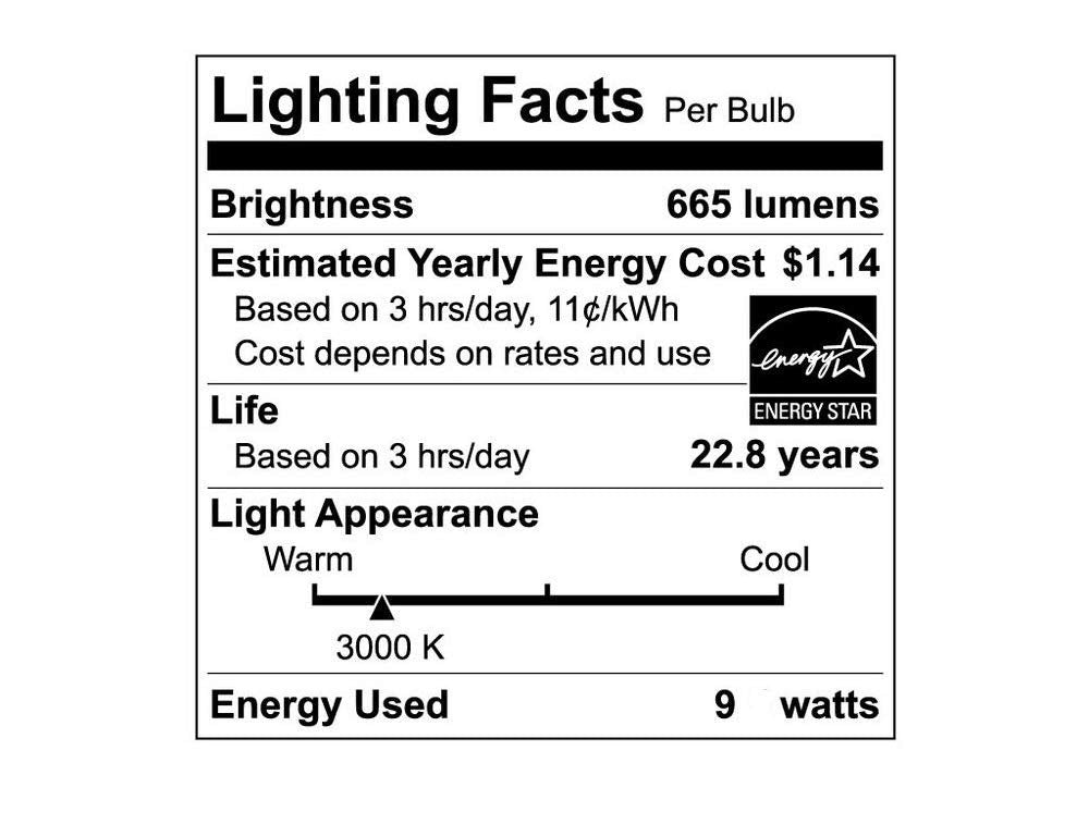 EcoSmart LED BR30 Flood Bulb, 9W (65W Replacement), 655 Lumens, 3000K, Dimmable, White, 6-Pack