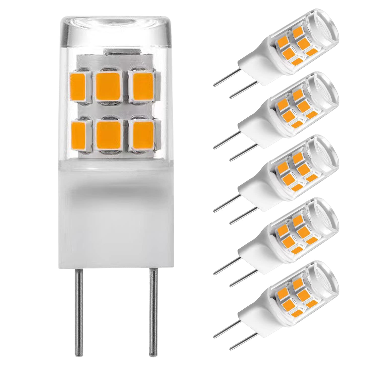 Ssqy G8/Gy8.6 Led Light Bulb 3 Watts Warm White - G8 Base Bi-Pin Xenon Jcd Type Led 120V 20W Halogen Replacement Bulb,Under-Cabi
