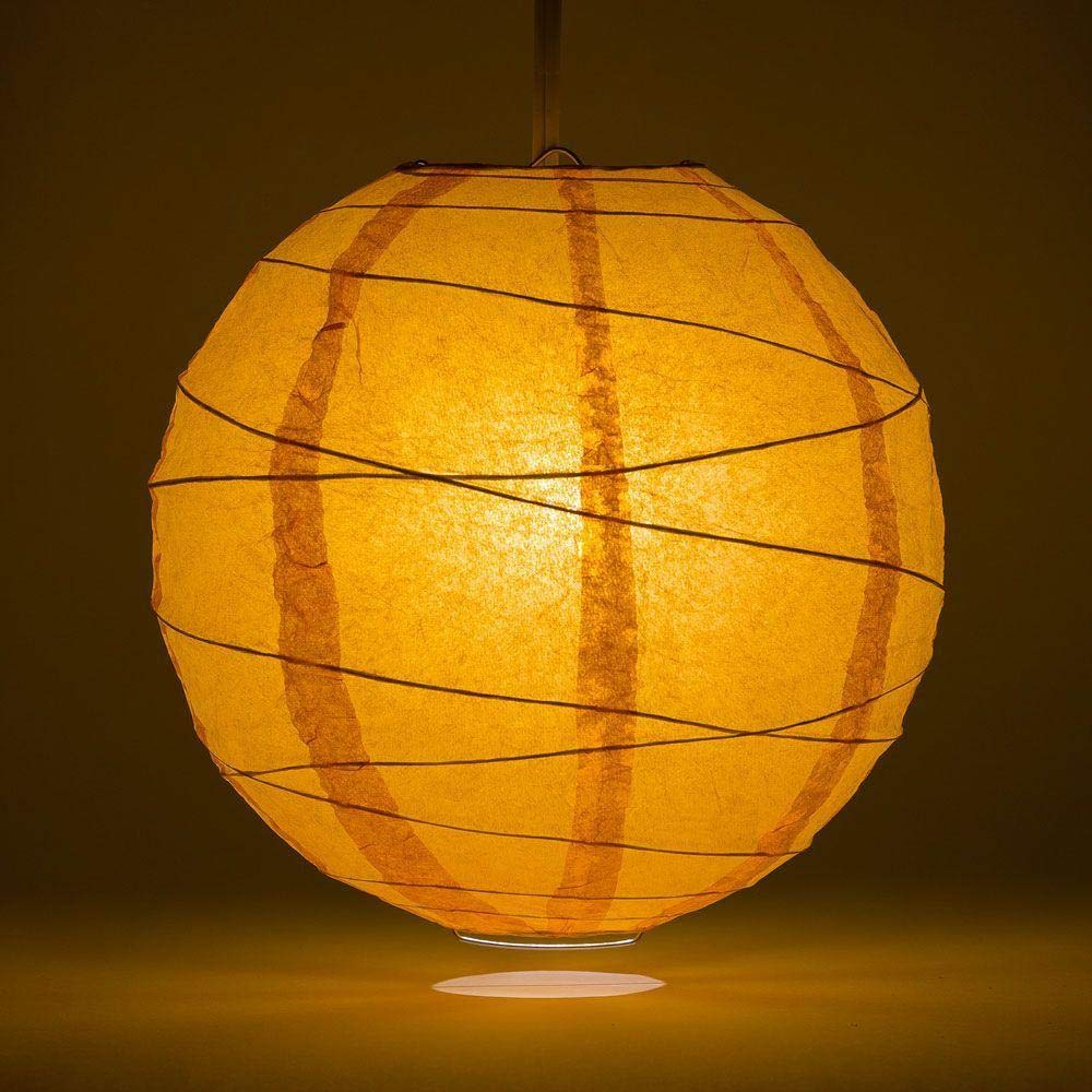 Paperlanternstore.Com 16 Inch Orange Round Paper Lantern, Crisscross Ribbing, Hanging Decoration