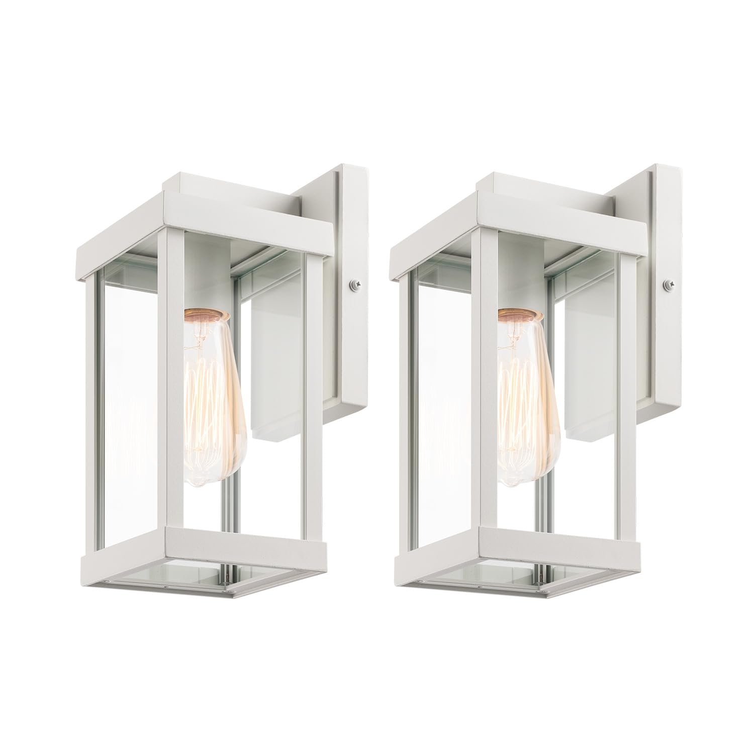 mirrea 11'' Classic Outdoor Wall Sconce 1 Light in Rectangular Metal Frame and Clear Glass Shade Waterproof Porch Light Patio Li