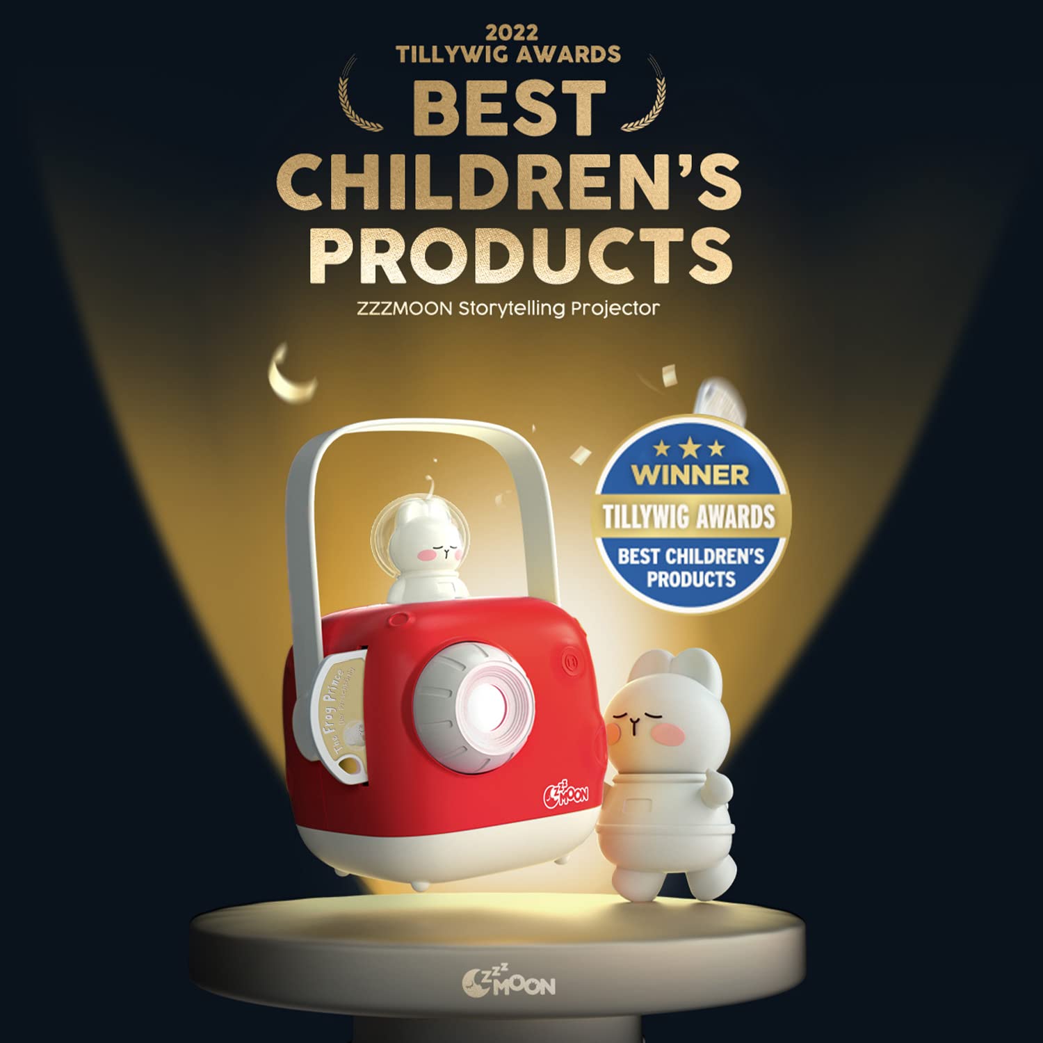 ZZZMOON Story Projector for Kids, Birthday Gifts for 2 3 4 Year Old Girls and Boys, Toddlers Projector Toys for Ages 3-5 (Rechar