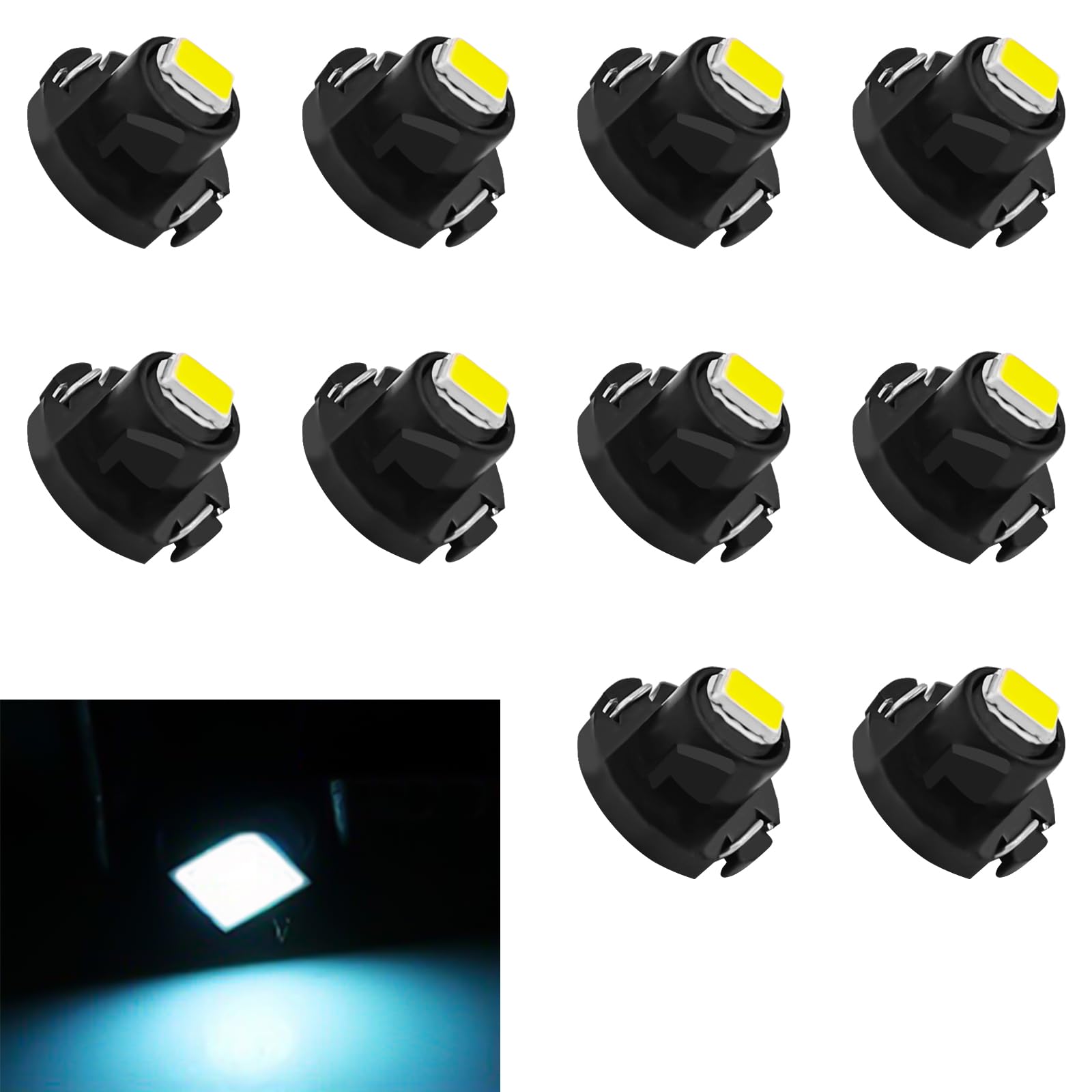 SamWinGear T4.2 LED Bulb Car Interior Lights, 12V IP65, 0.39inx0.27in, Ice Blue, Model SamWinGear-TYBD01,