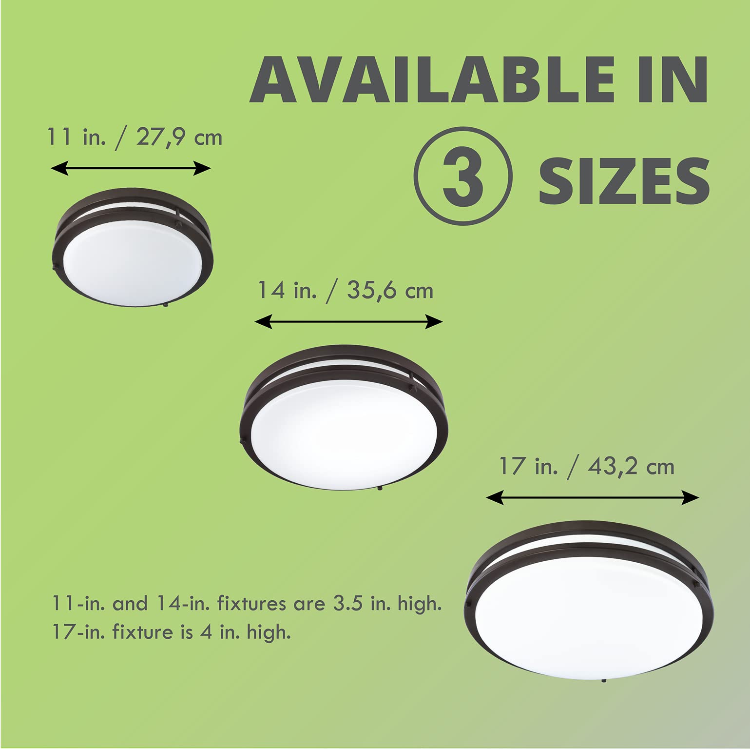 Good Earth Lighting Jordan 17-Inch Led Flush Mount - Bronze, Dimmable, 2250 Lumen, 3000K, 50,000 Hour Rated Lamp Life