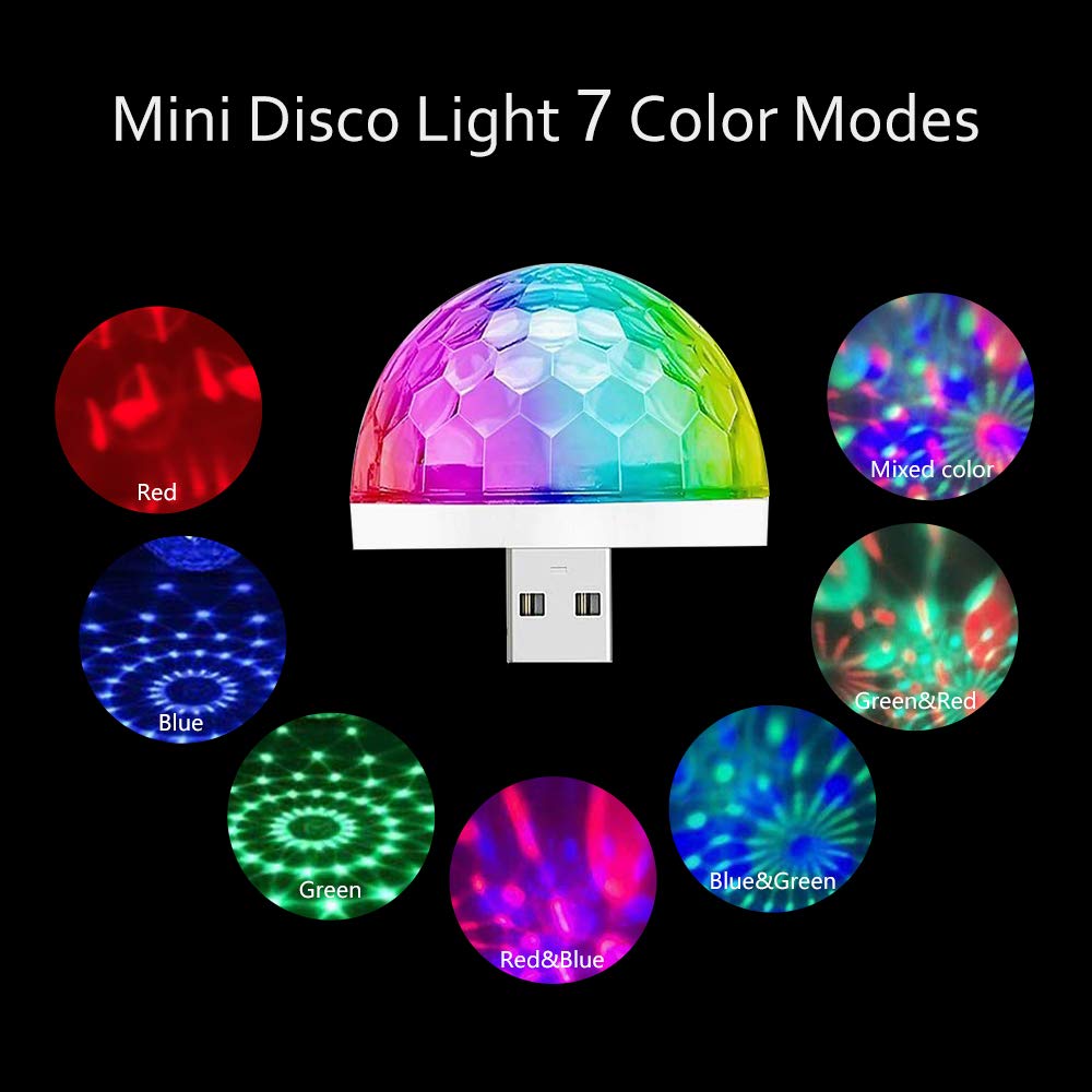 Romantic Auto Roof Usb Star Lights With Mini Disco Light, Aevdor Usb Night Lights, Flexible Atmosphere Decorations Lamp For Bedr