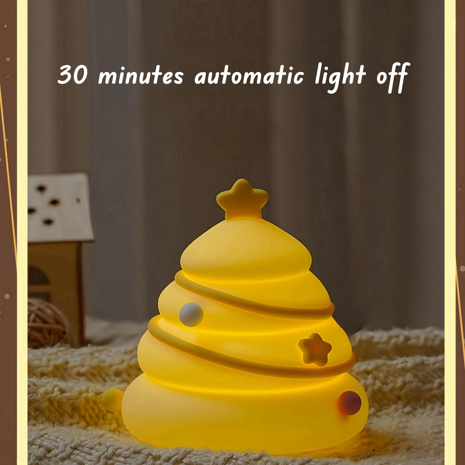ANGTUO Christmas Tree Light, Christmas Decor Gift, Silicone Night Light, Cute Dimmable and Rechargeable